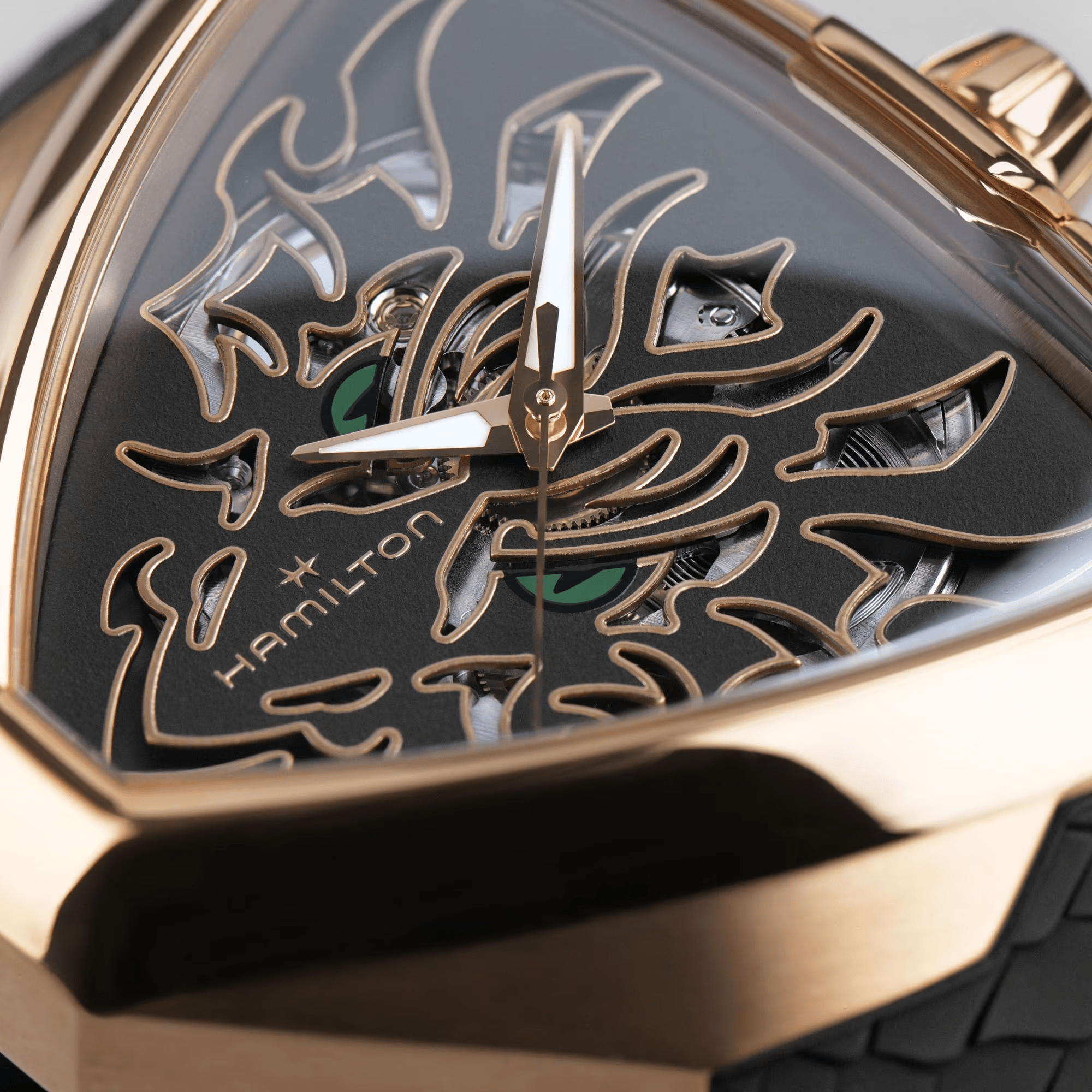 Hamilton Ventura Elvis80 Skeleton Auto Rose Gold Men's Watch H24525332