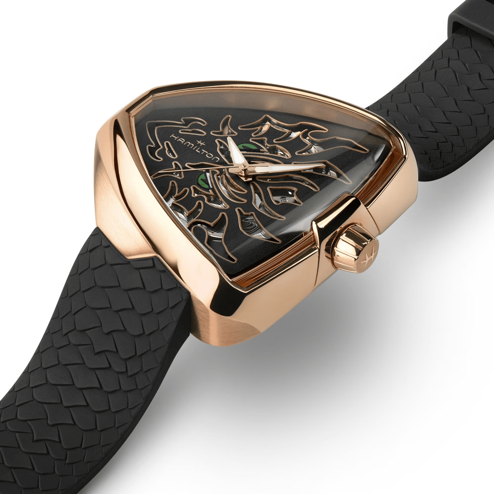 Hamilton Ventura Elvis80 Skeleton Auto Rose Gold Men's Watch H24525332