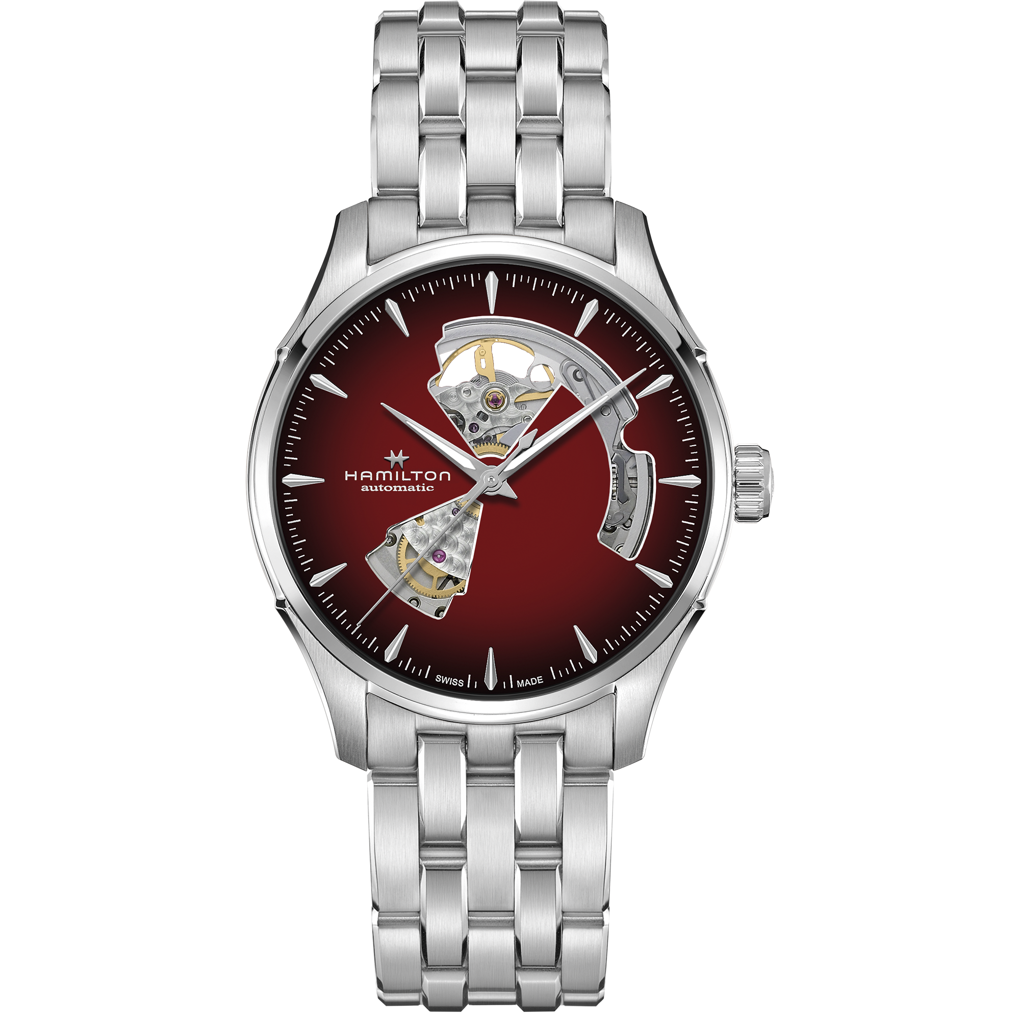 Hamilton Jazzmaster Open Heart Auto 40mm Burgundy Dial Men's Watch H32675170