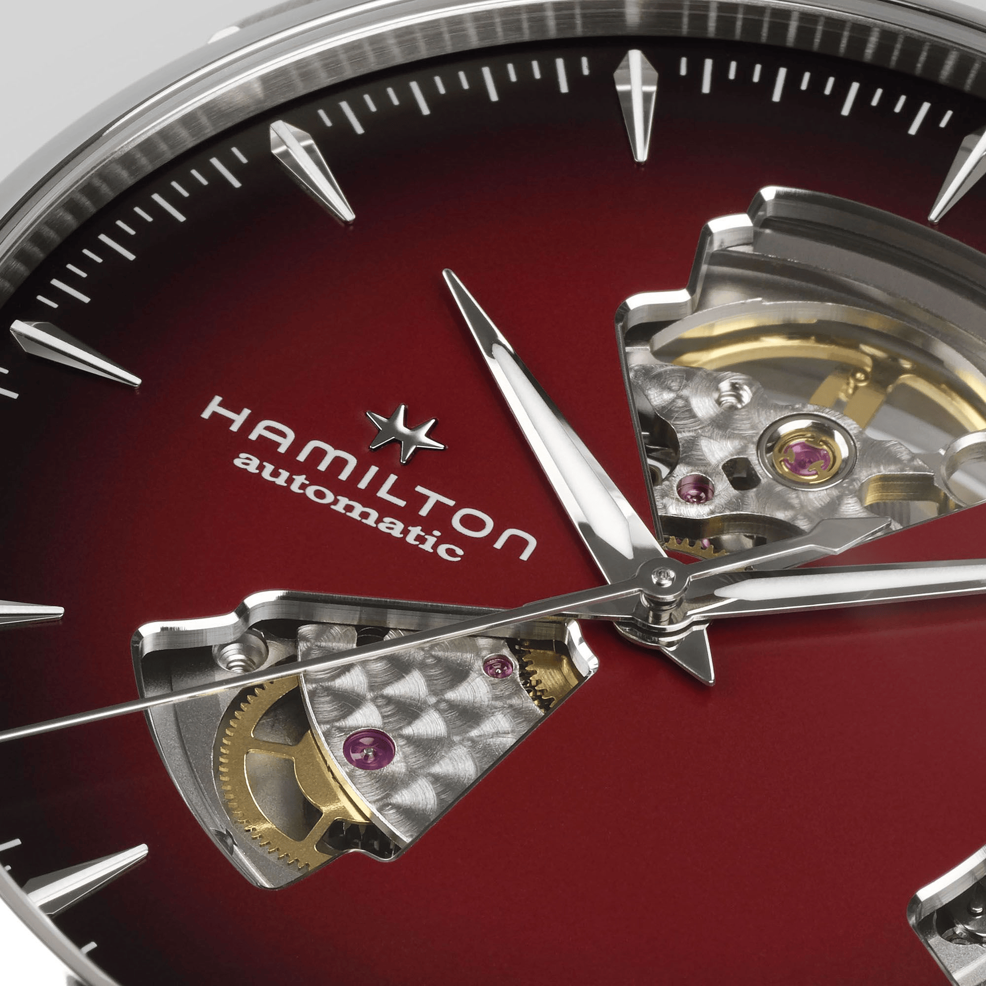 Hamilton Jazzmaster Open Heart Auto 40mm Burgundy Dial Men's Watch H32675170