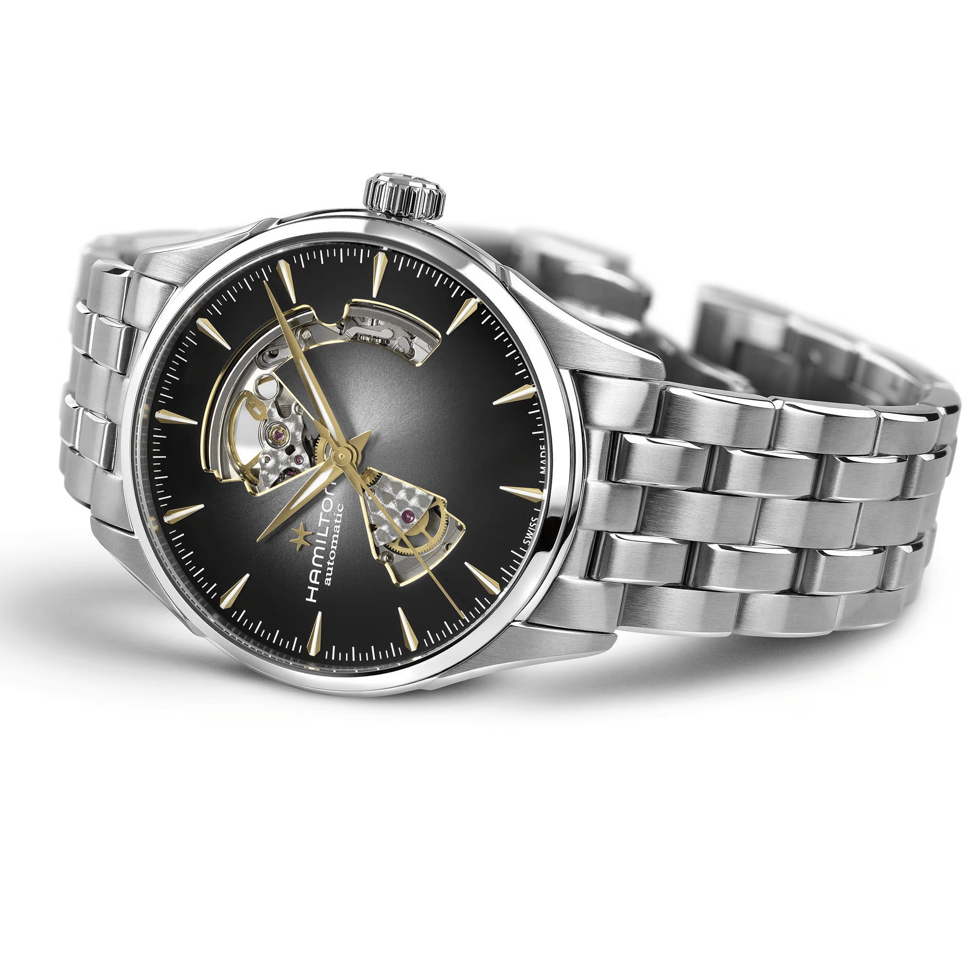 Hamilton Jazzmaster Open Heart Auto 42mm Grey Sunray-Brushed Dial Men's Watch H32705180