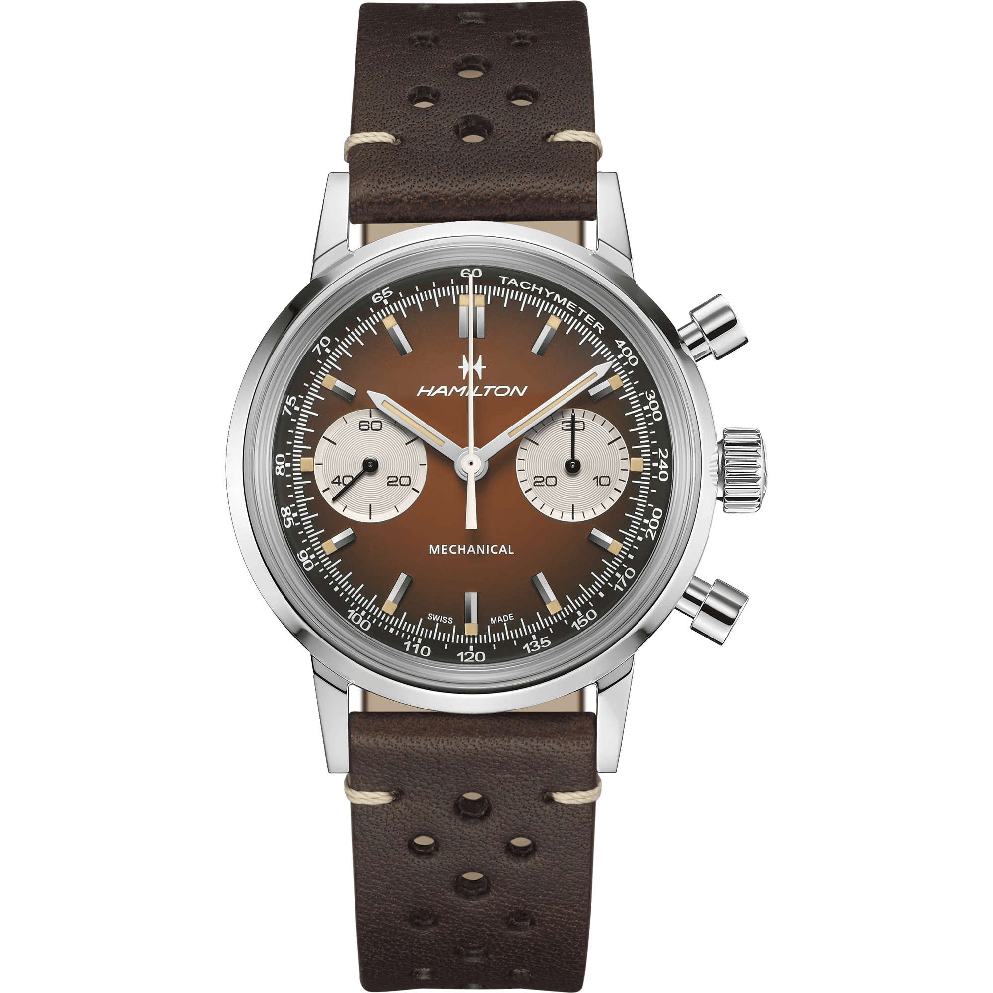 Hamilton American Classic Intra-Matic Chronograph H 40mm Brown Dial Men's Watch H38429591