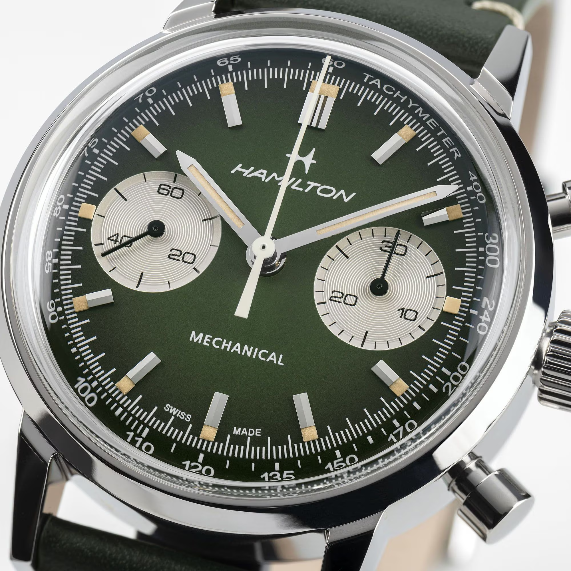 Hamilton American Classic Intra-Matic Chronograph H 40mm Green Dial Men's Watch H38429861