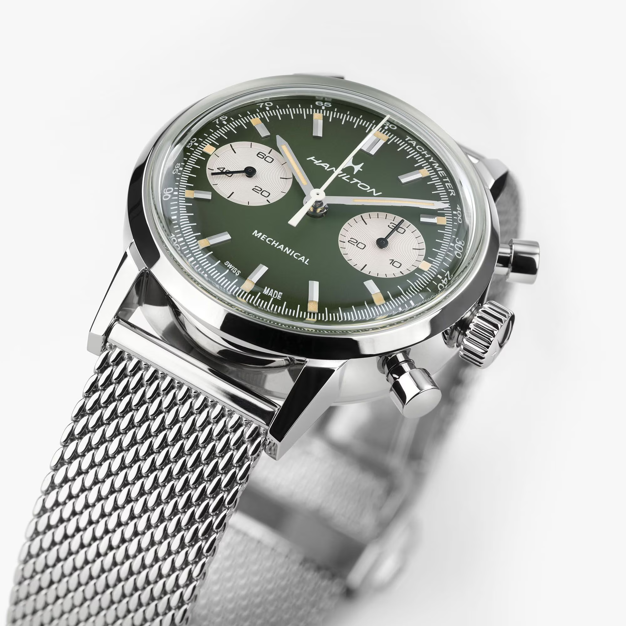 Hamilton American Classic Intra-Matic Chronograph H 40mm Green Dial Men's Watch H38429861