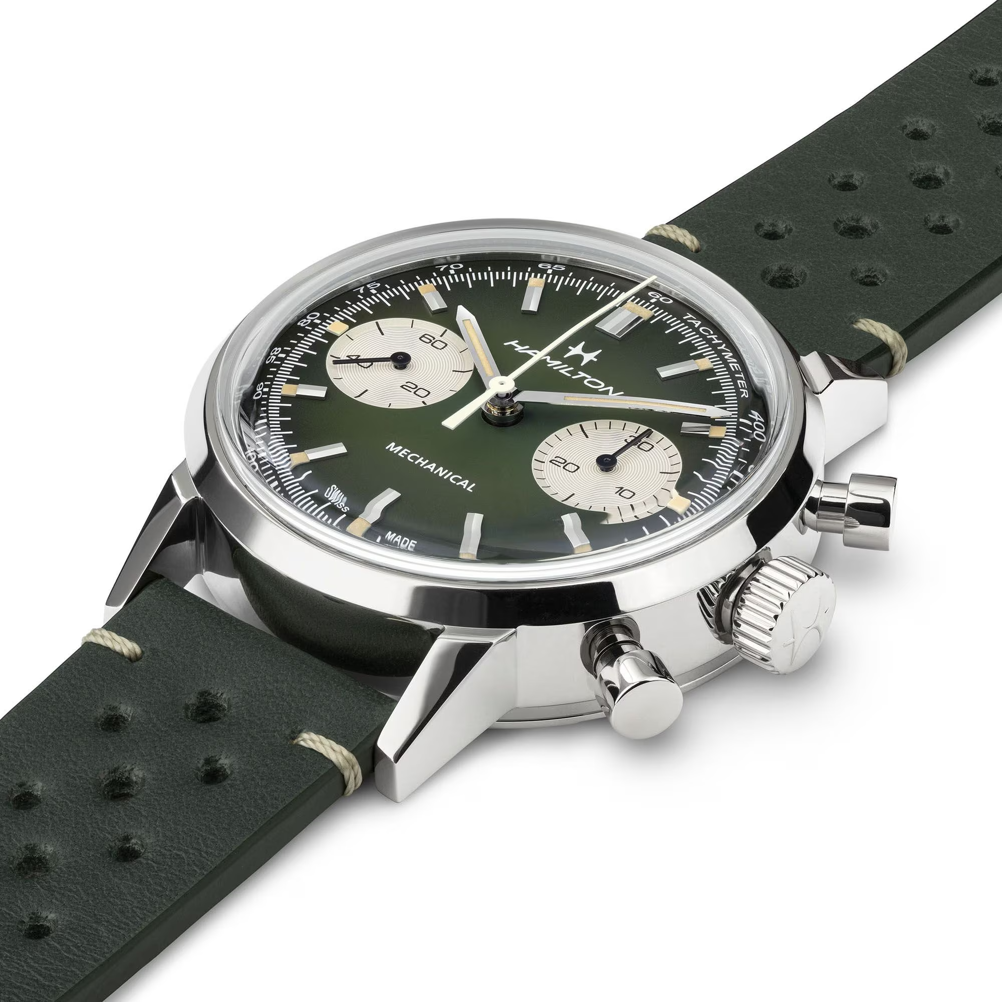 Hamilton American Classic Intra-Matic Chronograph H 40mm Green Dial Men's Watch H38429861