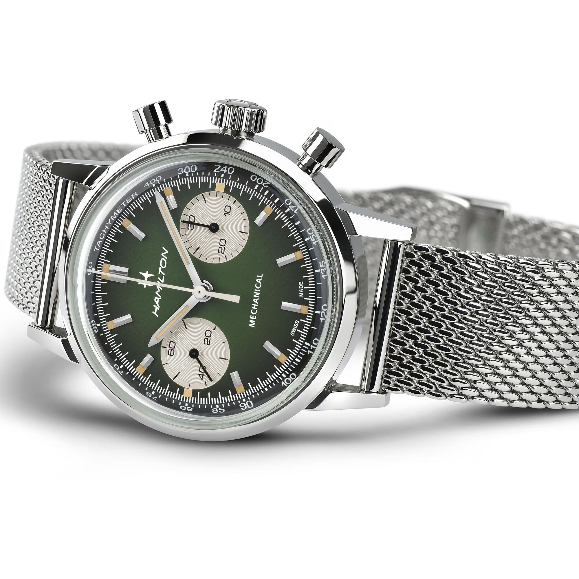 Hamilton American Classic Intra-Matic Chronograph H 40mm Green Dial Men's Watch H38429861