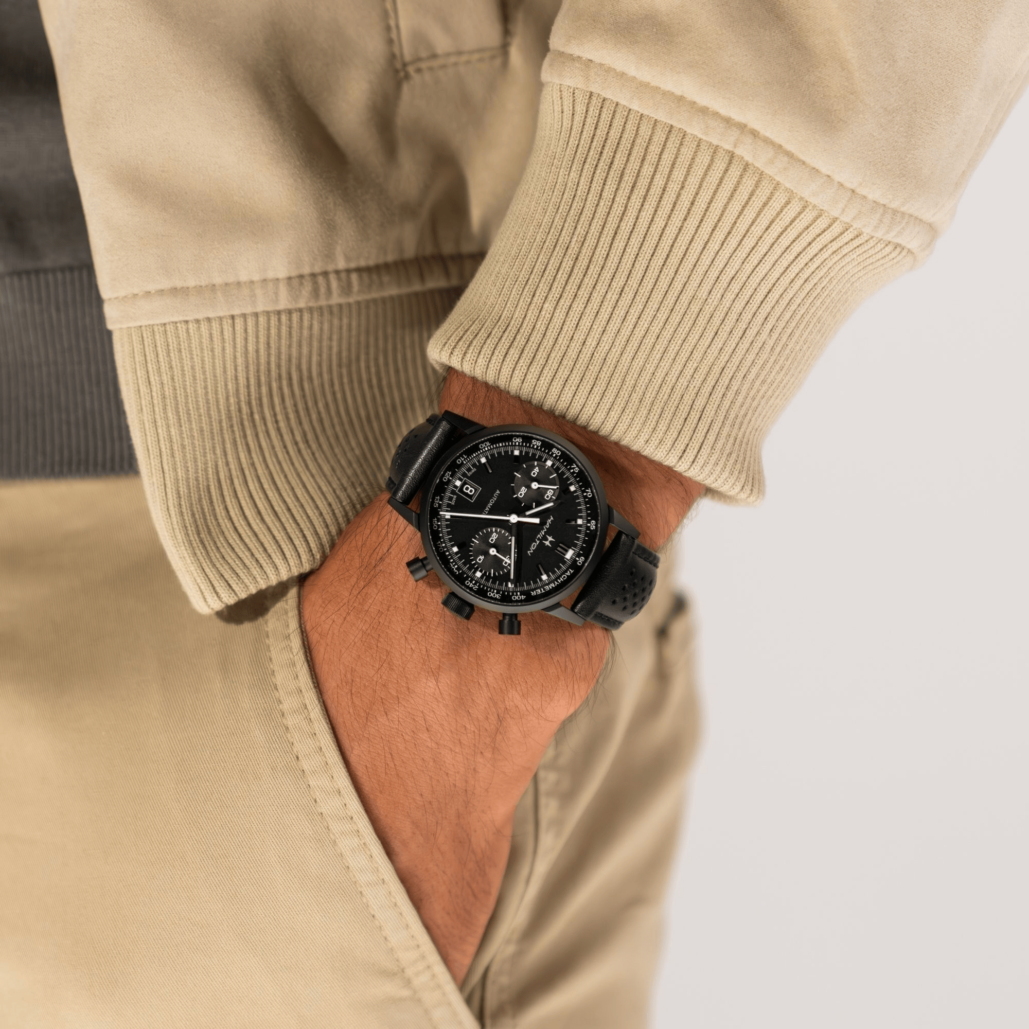 Hamilton American Classic Intra-Matic Auto Chrono 40mm Black Dial Men's Watch H38446730