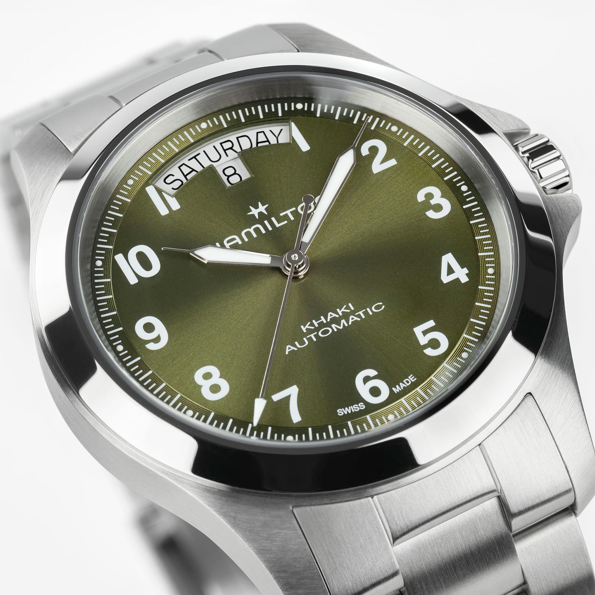 Hamilton Khaki Field King Day-Date 40mm Green Dial Men's Watch H64475160