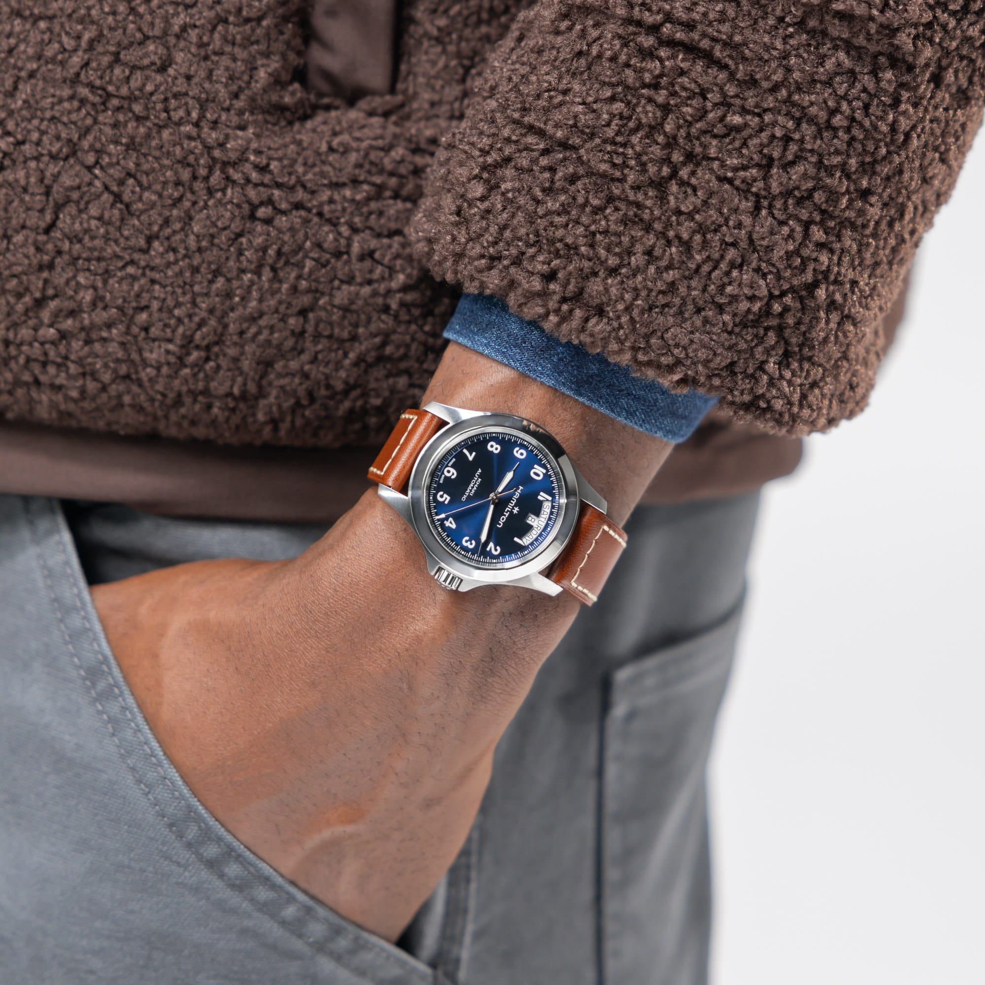 Hamilton Khaki Field King Day-Date 40mm Blue Dial Men's Watch H64475540