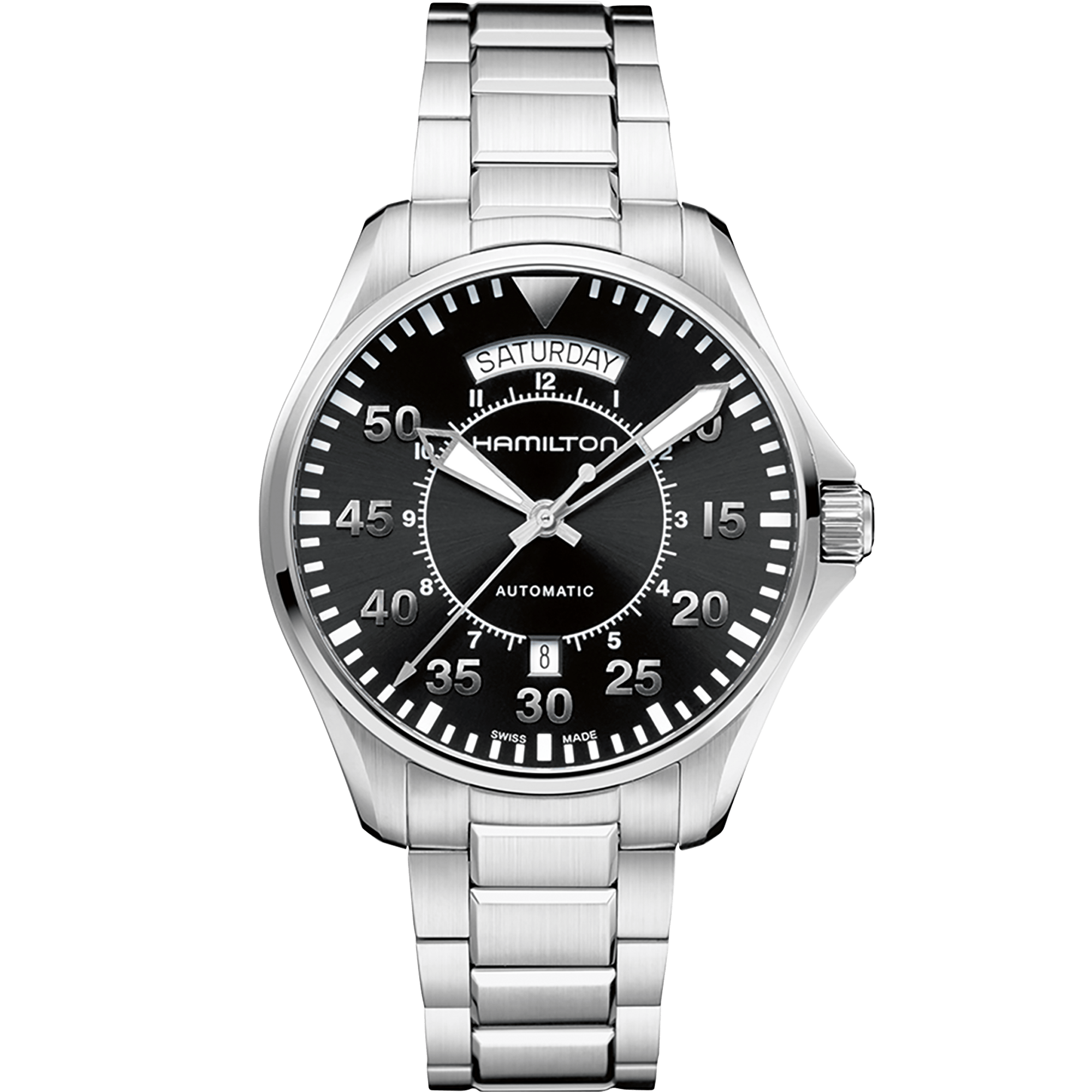 Hamilton Khaki Aviation 42mm Pilot Day Date Black Dial Men's Watch H64615135
