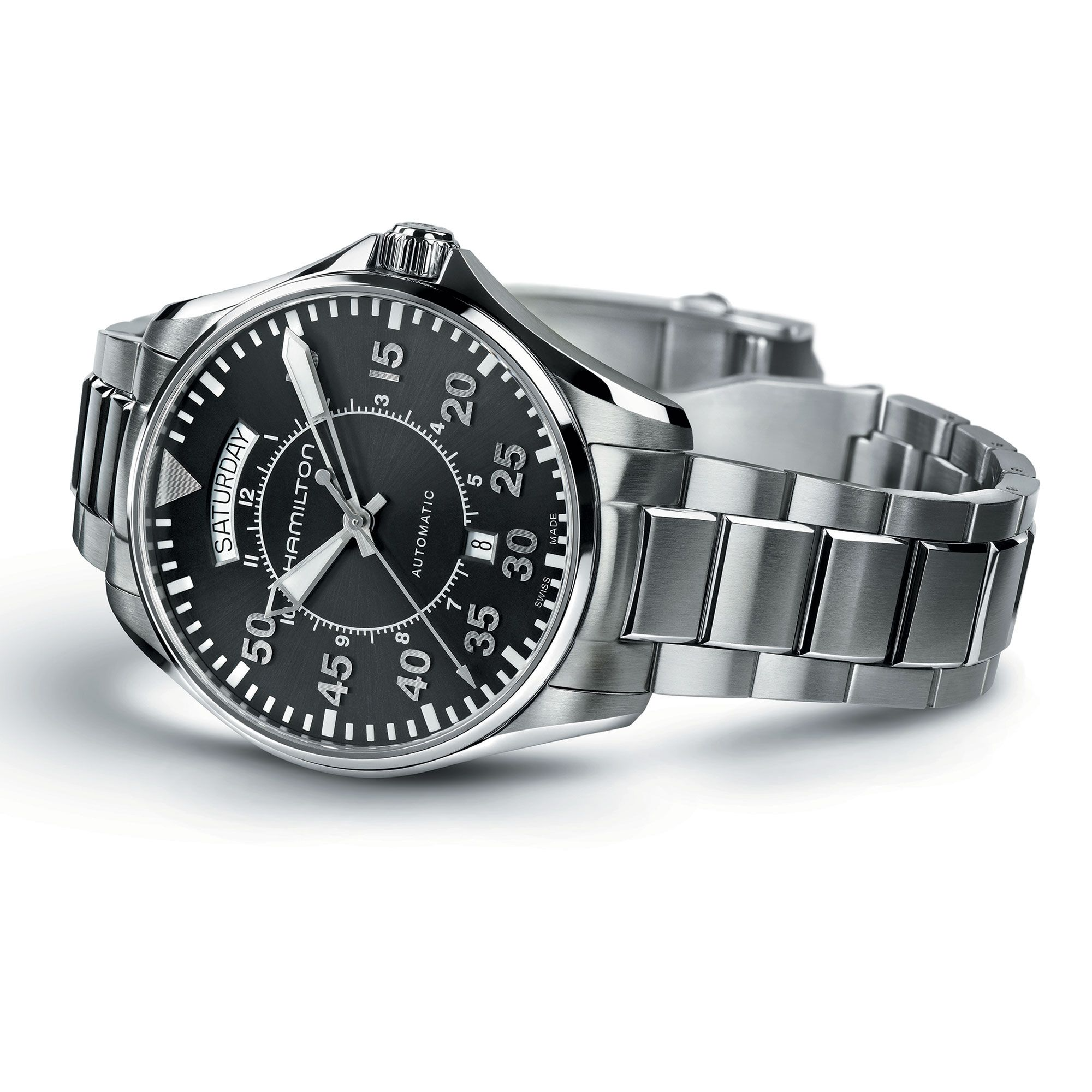 Hamilton Khaki Aviation 42mm Pilot Day Date Black Dial Men's Watch H64615135