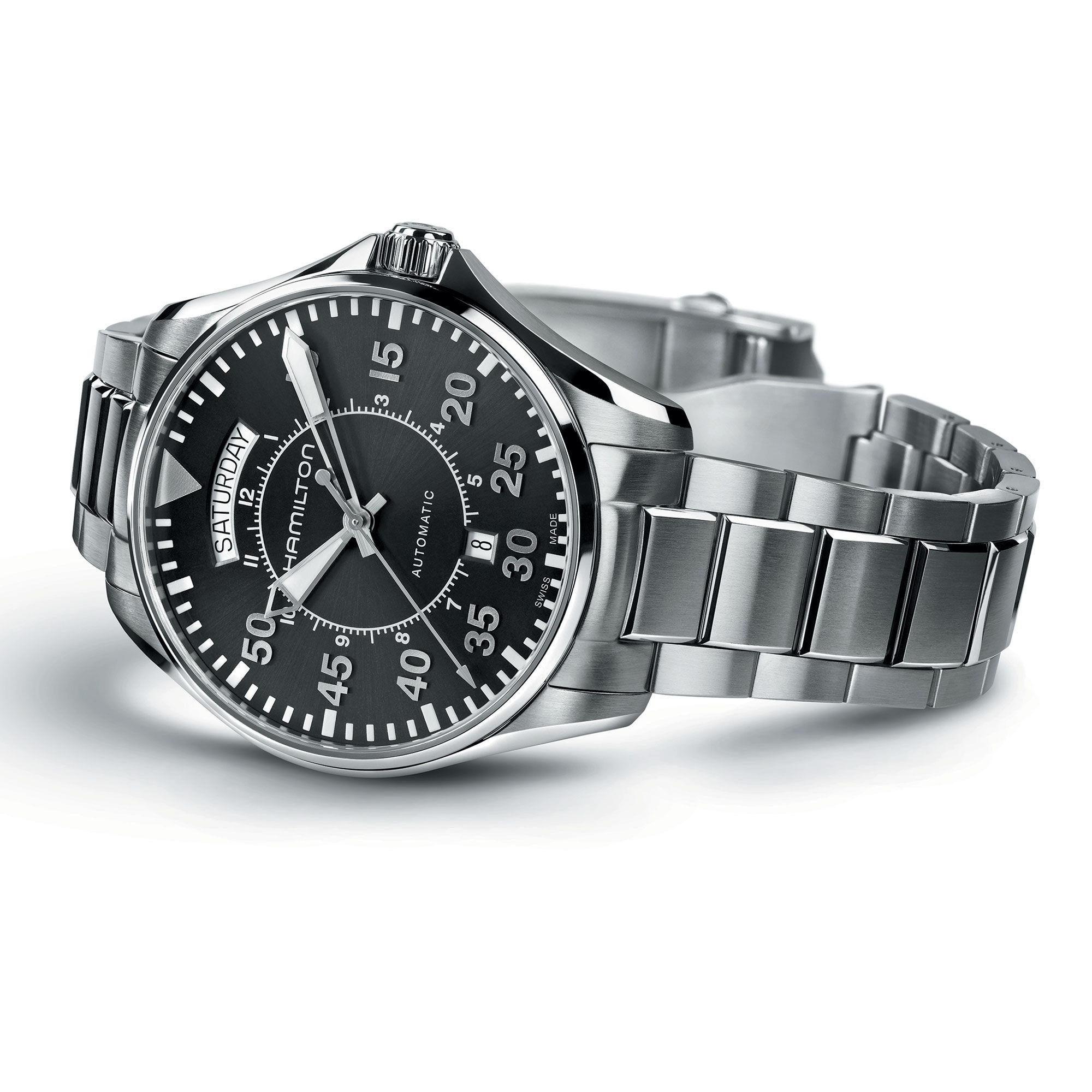 Hamilton Khaki Aviation 42mm Pilot Day Date Black Dial Men's Watch H64615135