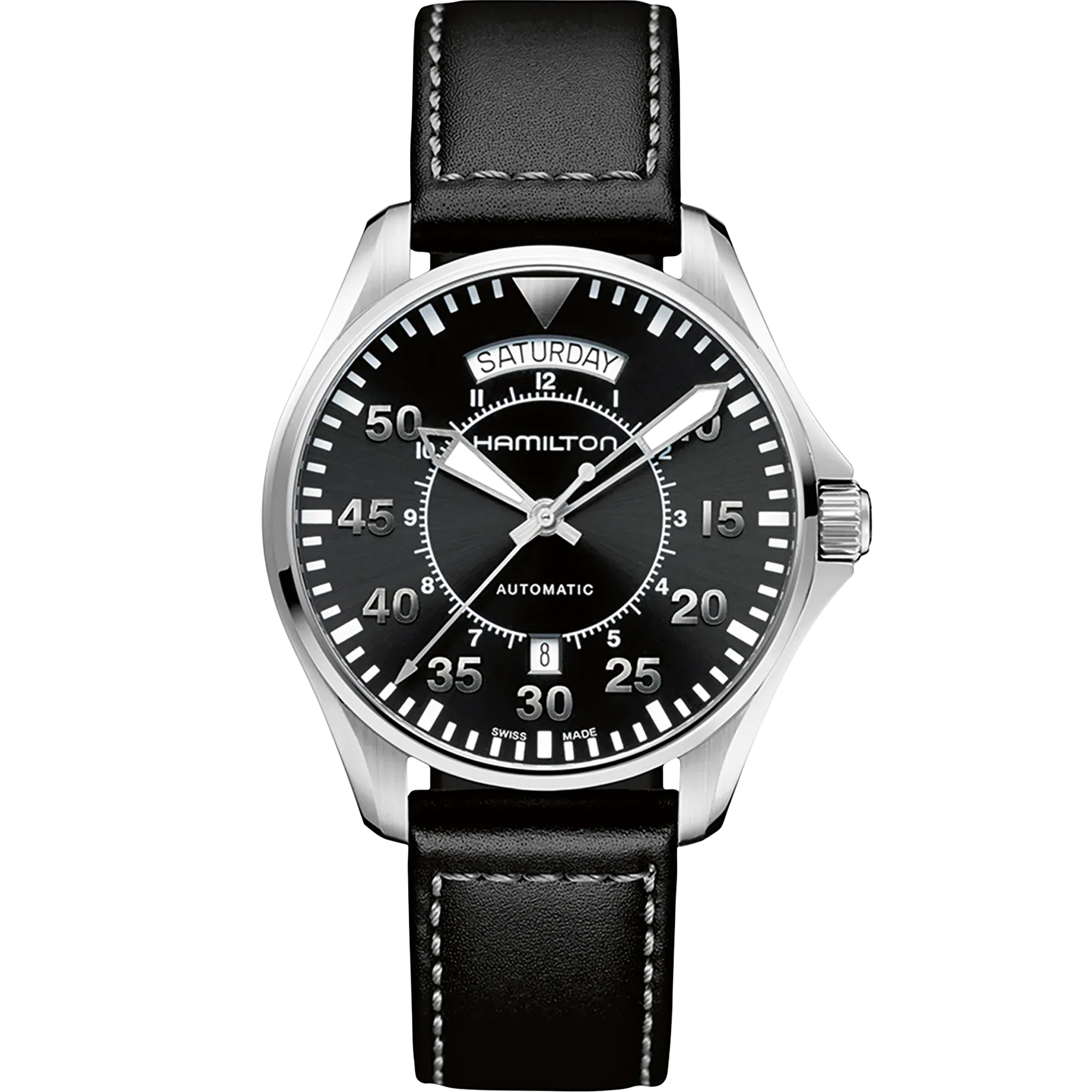Hamilton Khaki Aviation 42mm Pilot Day Date Auto Black Dial Men's Watch H64615735
