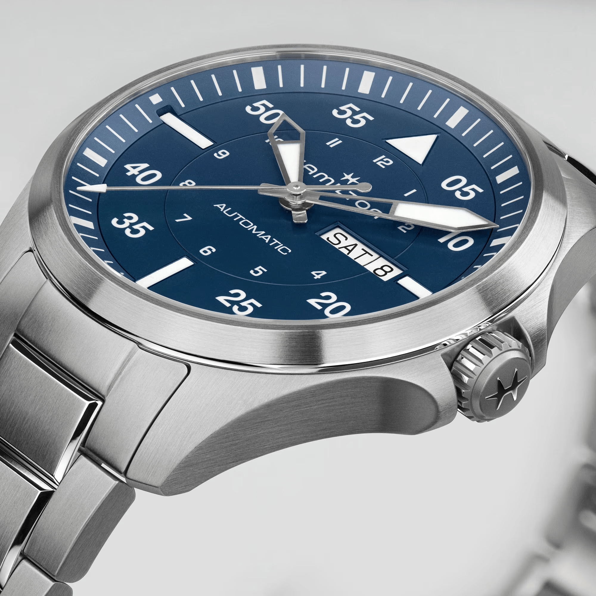 Hamilton Khaki Aviation 42mm Pilot Day Date Blue Dial Men's Watch H64635140