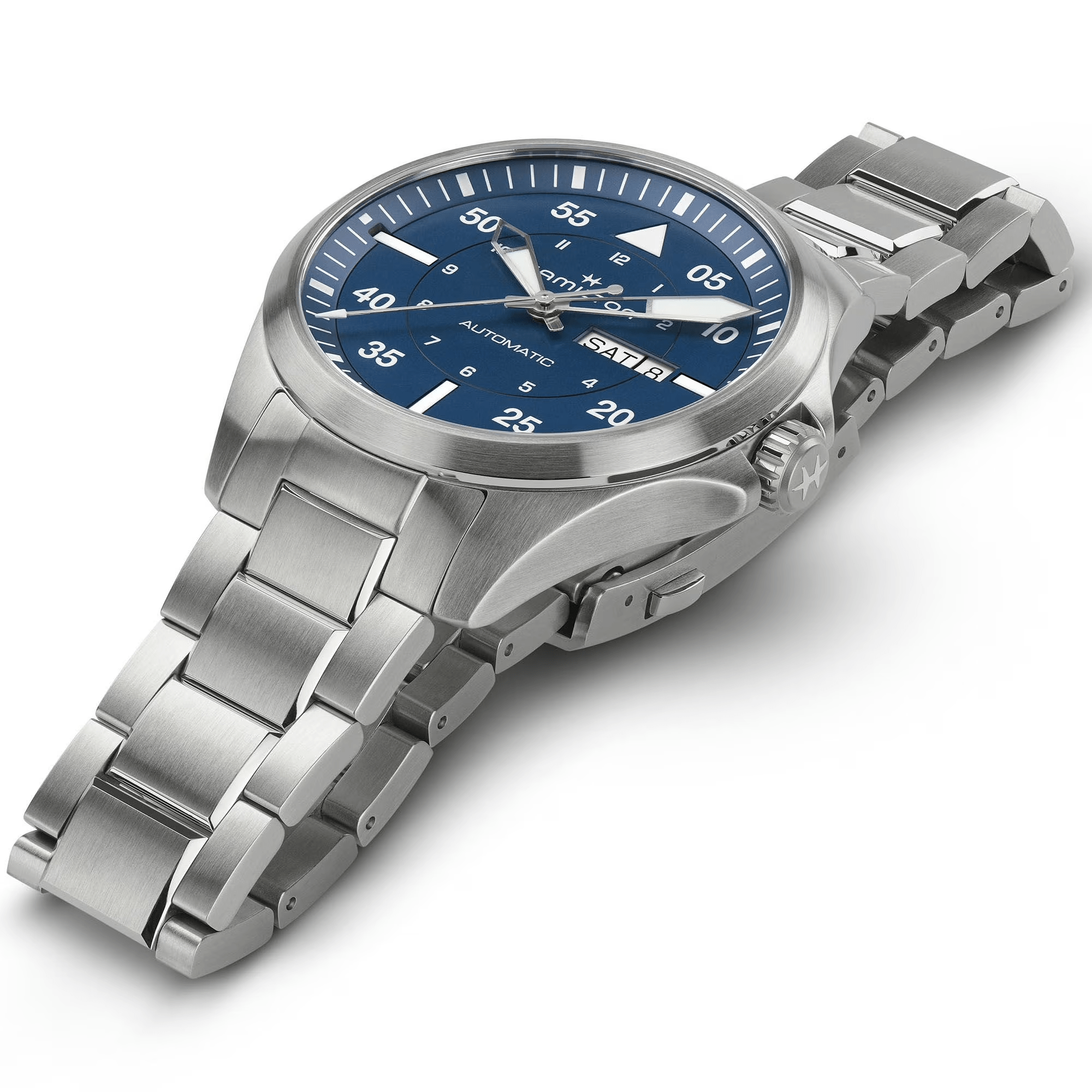 Hamilton Khaki Aviation 42mm Pilot Day Date Blue Dial Men's Watch H64635140