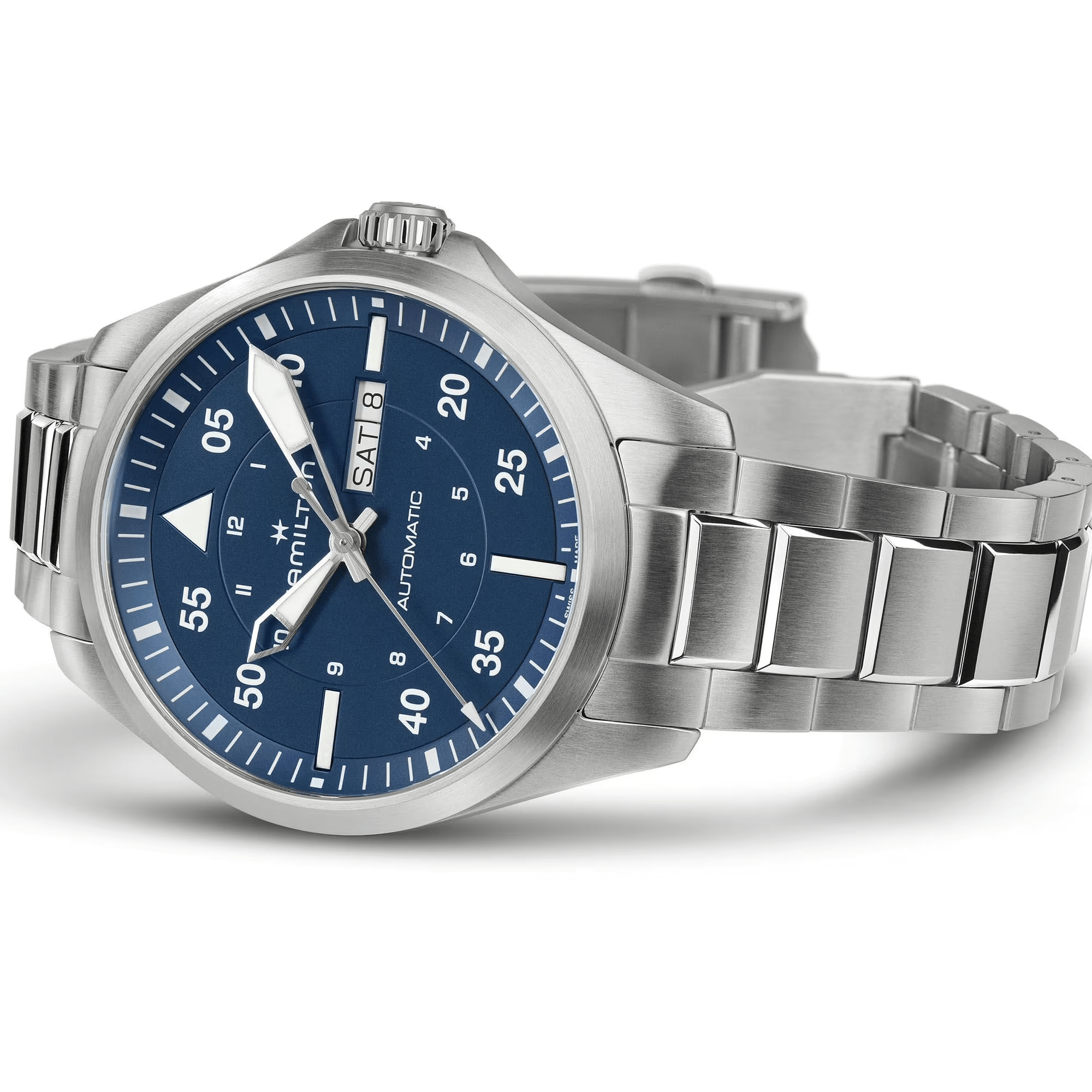 Hamilton Khaki Aviation 42mm Pilot Day Date Blue Dial Men's Watch H64635140