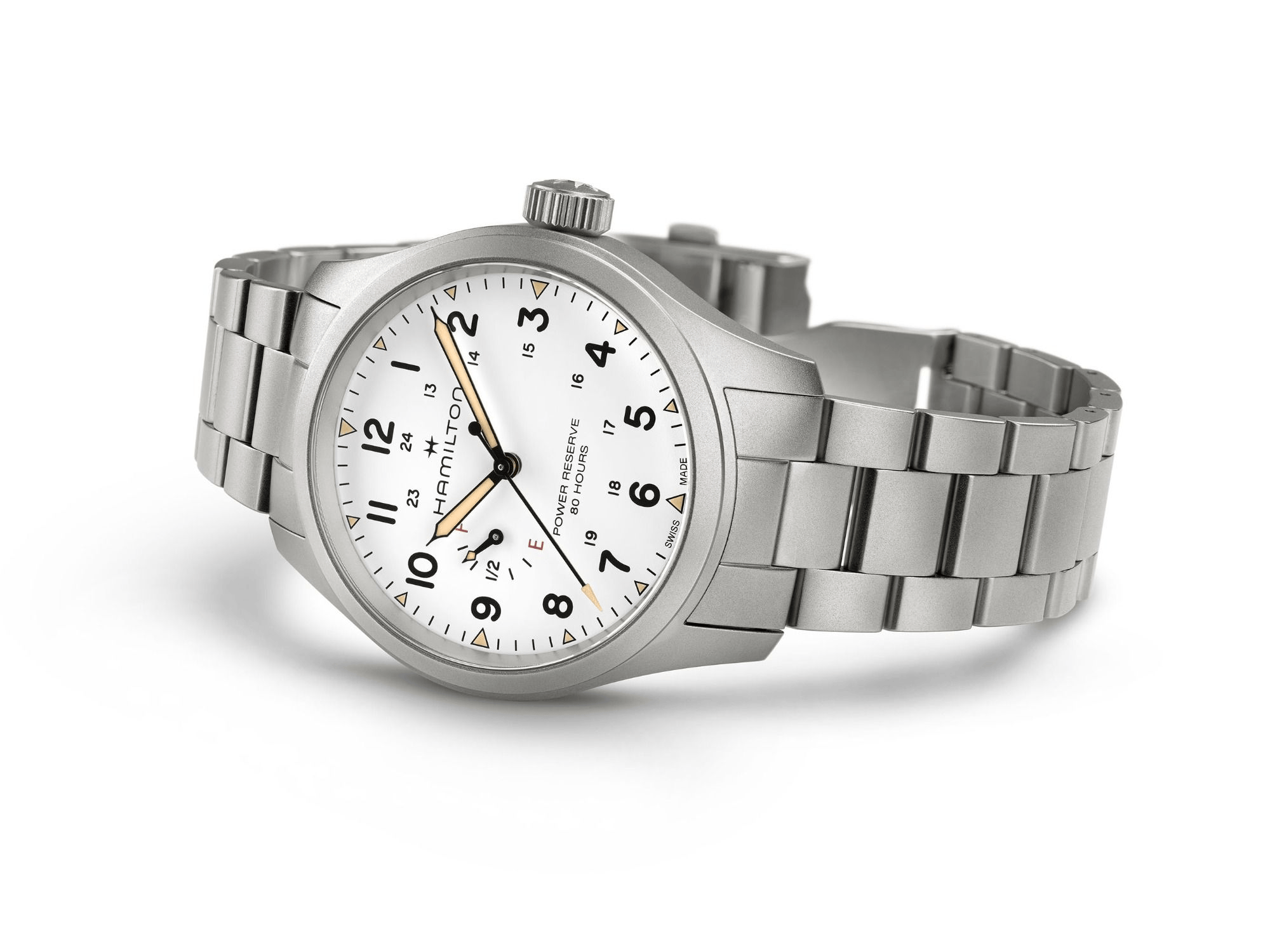 Hamilton Khaki Field Mechanical Power Reserve 40mm White Dial Men's Watch H69509110