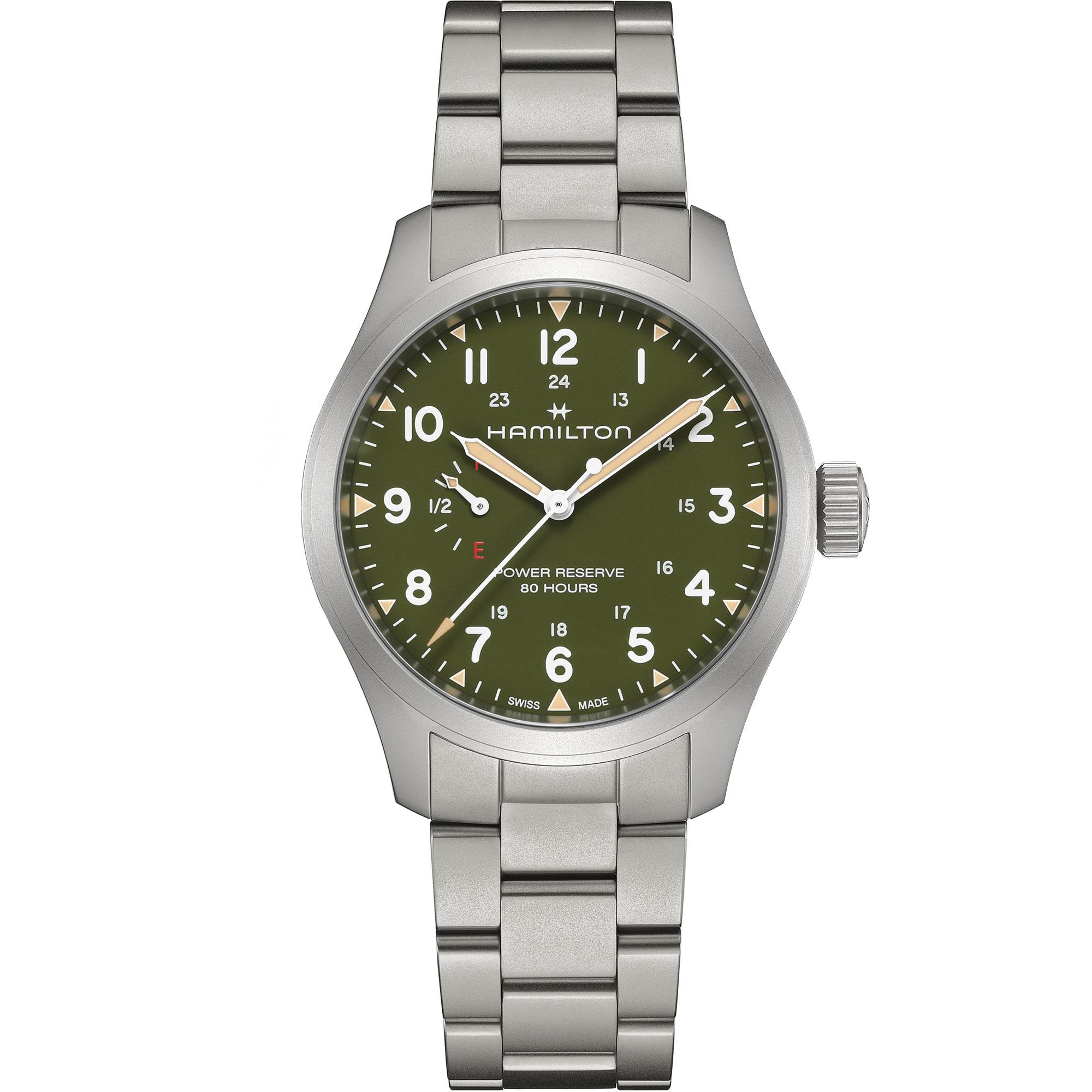 Hamilton Khaki Field Power Reserve 40mm Green Dial Men's Watch H69509160