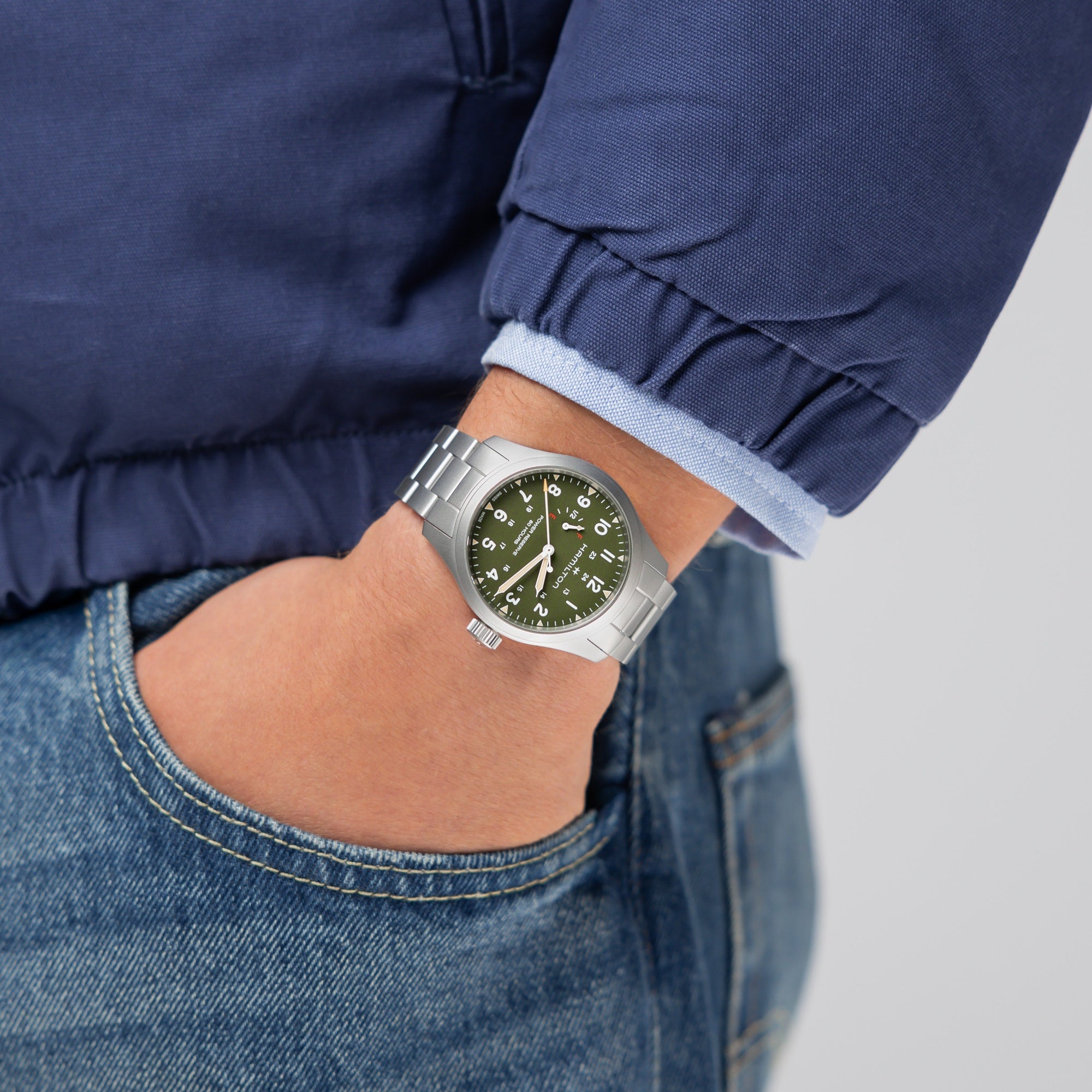 Hamilton Khaki Field Power Reserve 40mm Green Dial Men's Watch H69509160