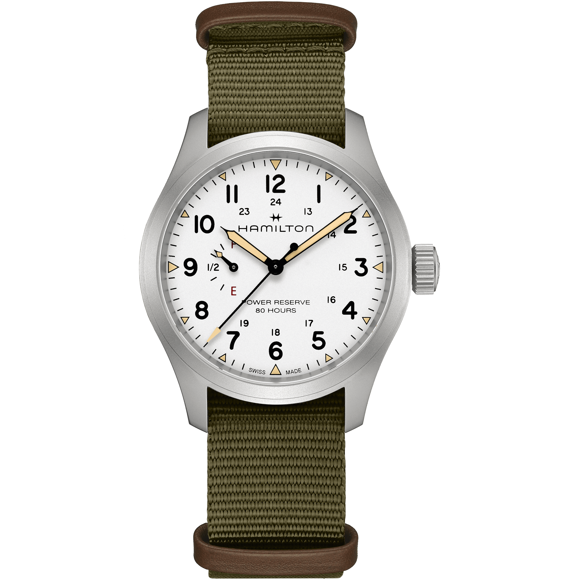 Hamilton Khaki Field Mechanical Power Reserve 40mm White Dial Men's Watch H69509910