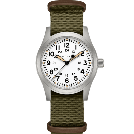 Hamilton Khaki Field Mechanical 42mm White-Green Men's Watch H69529913
