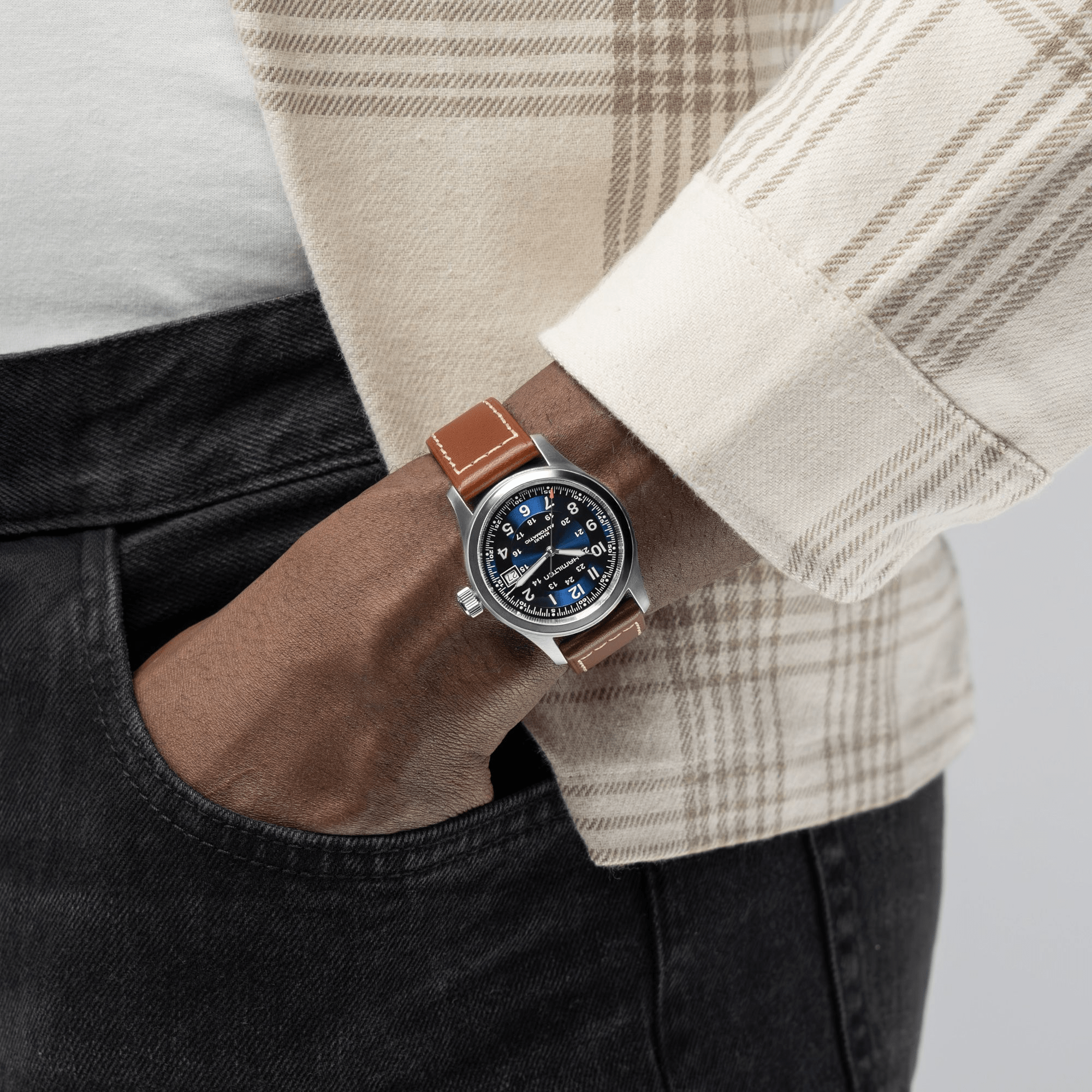 Hamilton Khaki Field Auto 38mm Blue Dial Men's Watch H70455540