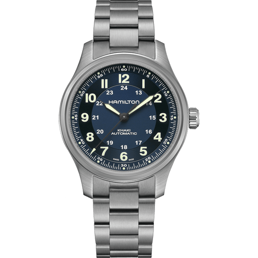 Hamilton Khaki Field 42mm Titanium Band Auto Blue Dial Men's Watch H70545140
