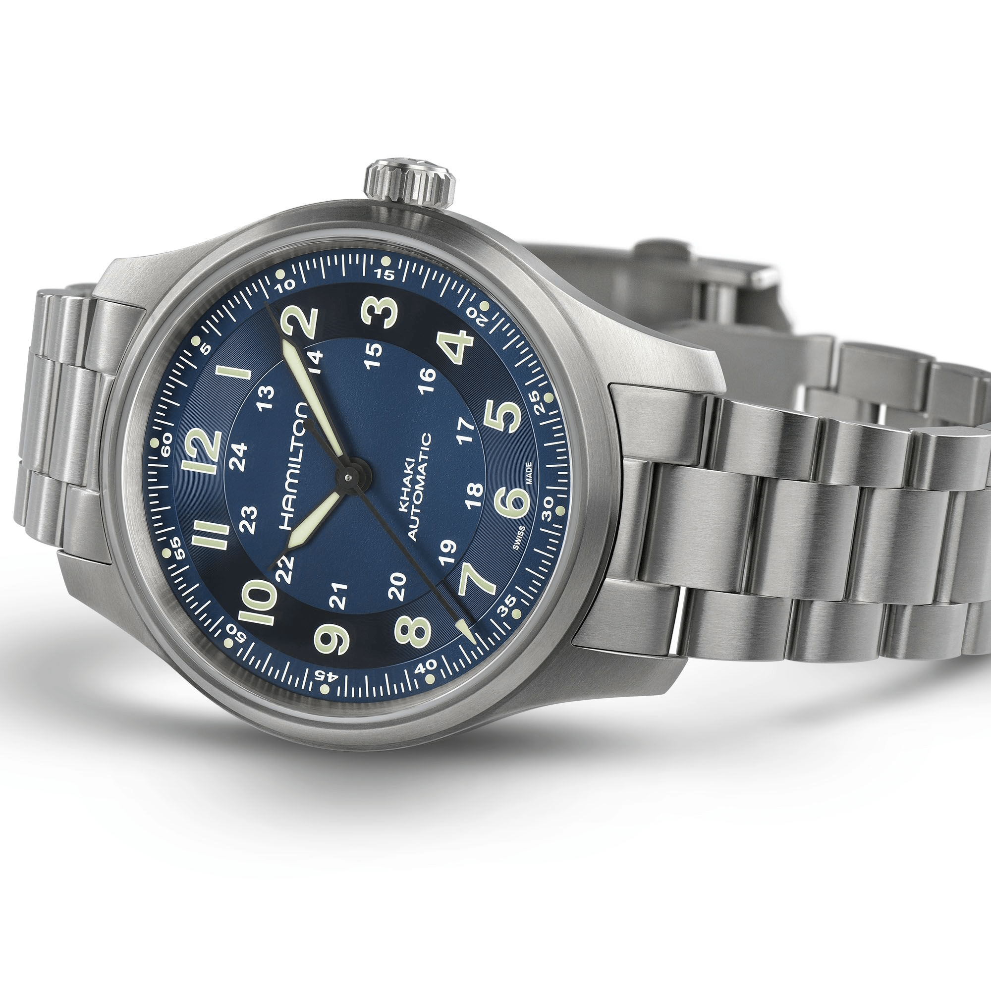 Hamilton Khaki Field 42mm Titanium Band Auto Blue Dial Men's Watch H70545140
