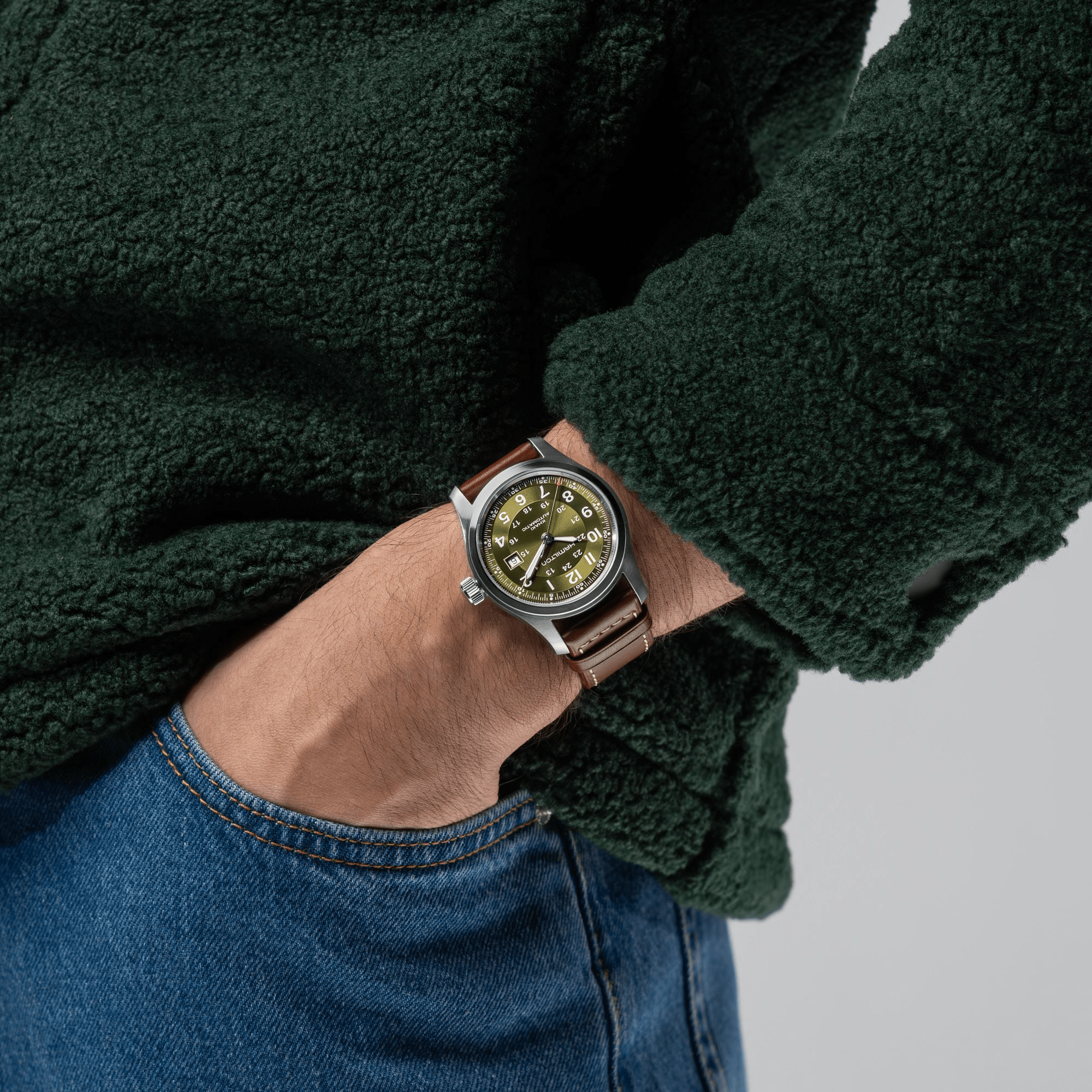 Hamilton Khaki Field Auto 42mm Green Dial Men's Watch H70605560