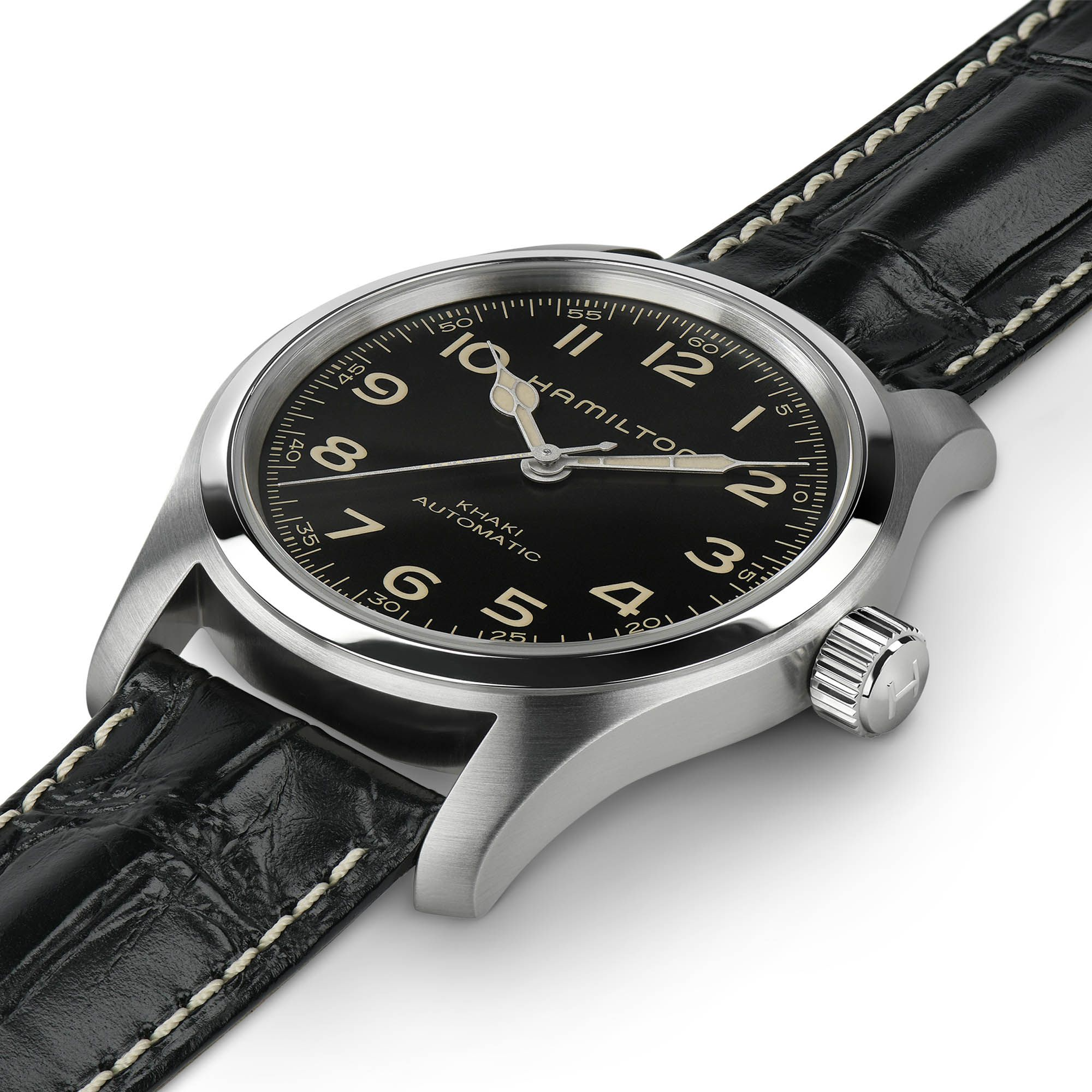 Hamilton Khaki Field Murph Auto Bracelet Bundle 42mm Black Dial Men's Watch H70605732