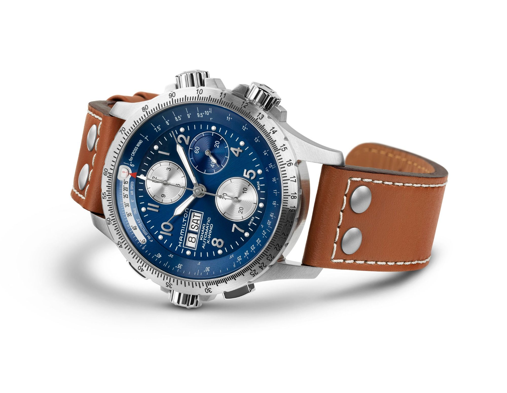 Hamilton Khaki Aviation X-Wind Auto Chrono 44mm Blue Dial Men's Watch H77506540