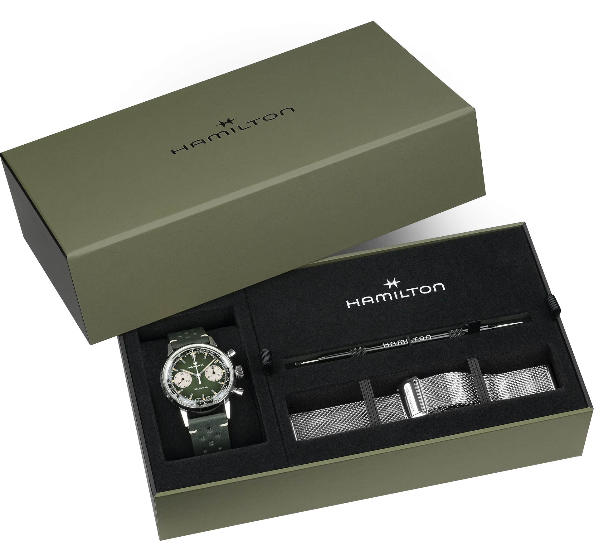 Hamilton American Classic Intra-Matic Chronograph H 40mm Green Dial Men's Watch H38429861