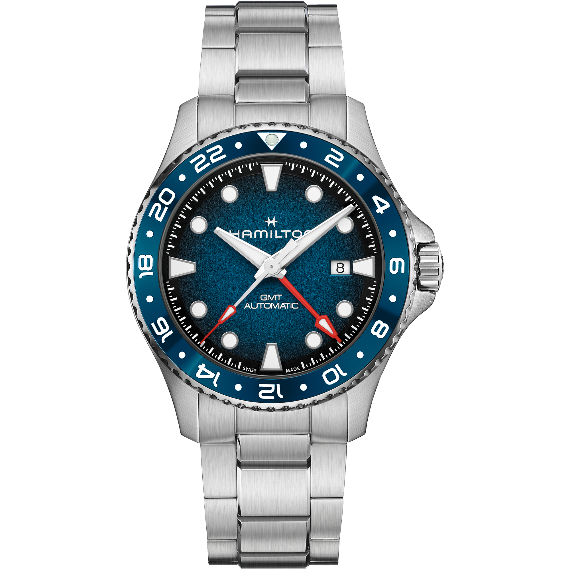 Hamilton Khaki Navy Scuba Auto GMT 43mm Blue Dial Men's Watch H82535140