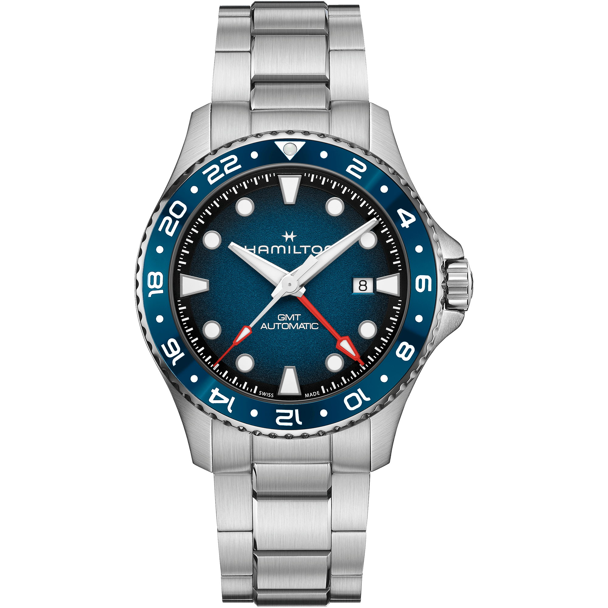 Hamilton Khaki Navy Scuba Auto GMT 43mm Blue Dial Men's Watch H82535140