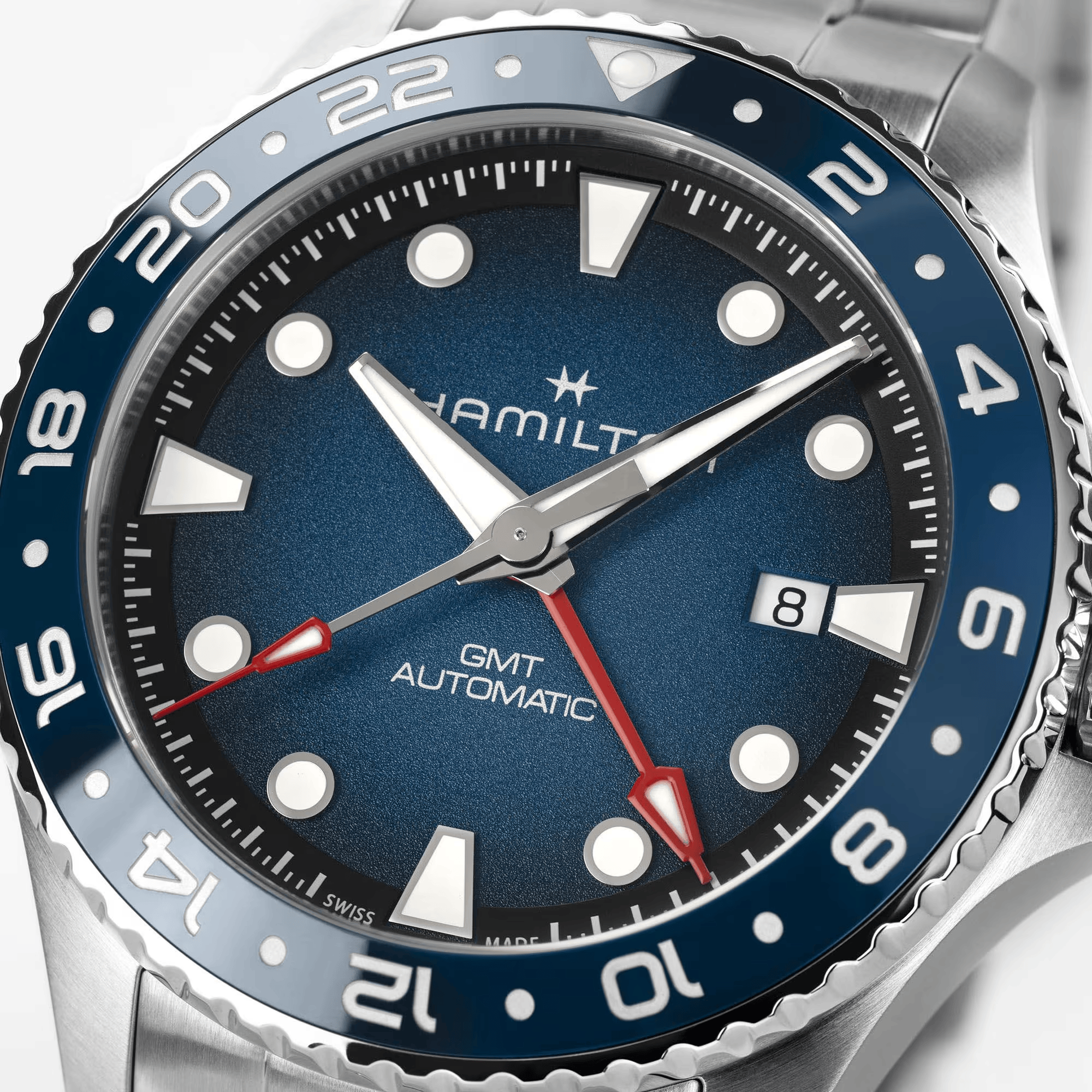 Hamilton Khaki Navy Scuba Auto GMT 43mm Blue Dial Men's Watch H82535140