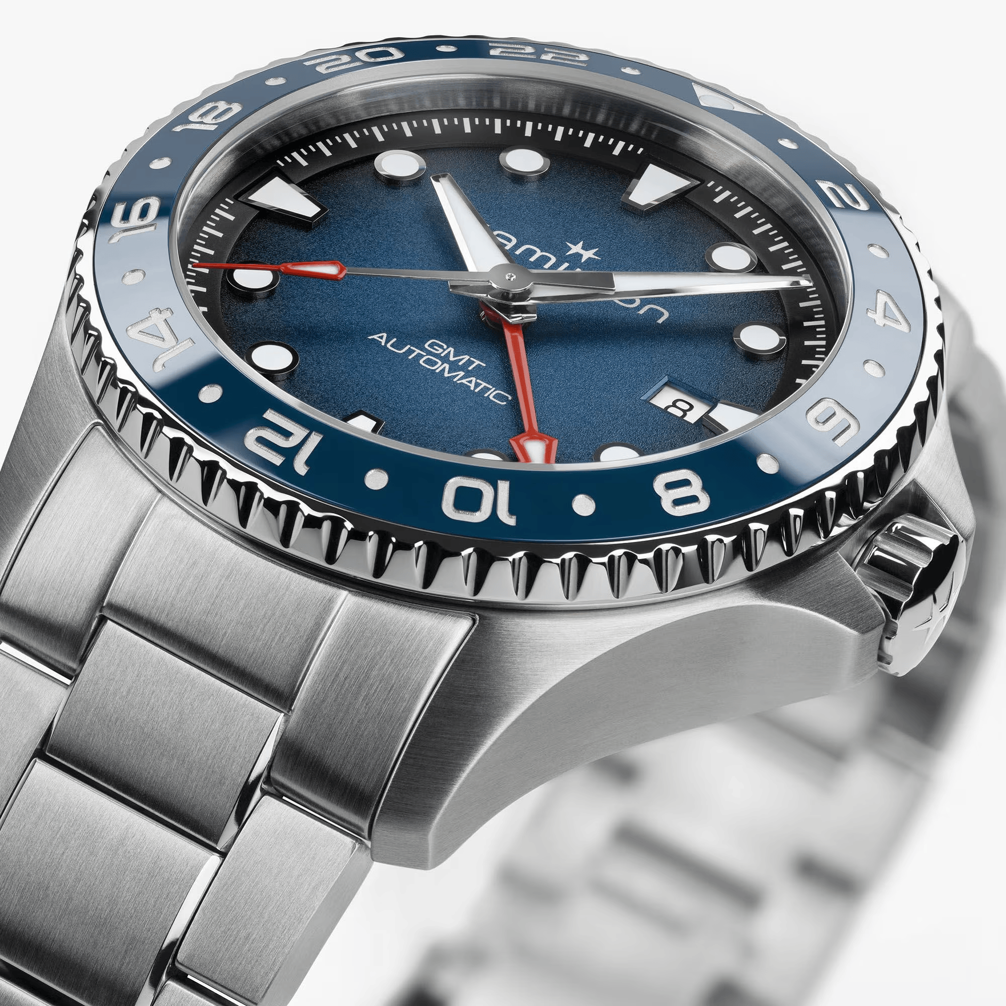 Hamilton Khaki Navy Scuba Auto GMT 43mm Blue Dial Men's Watch H82535140