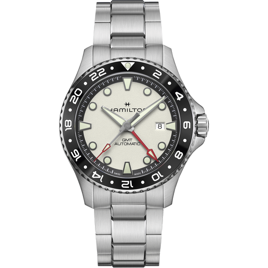 Hamilton Khaki Navy Scuba Automatic GMT 43mm Silver Dial Men's Watch H82555150