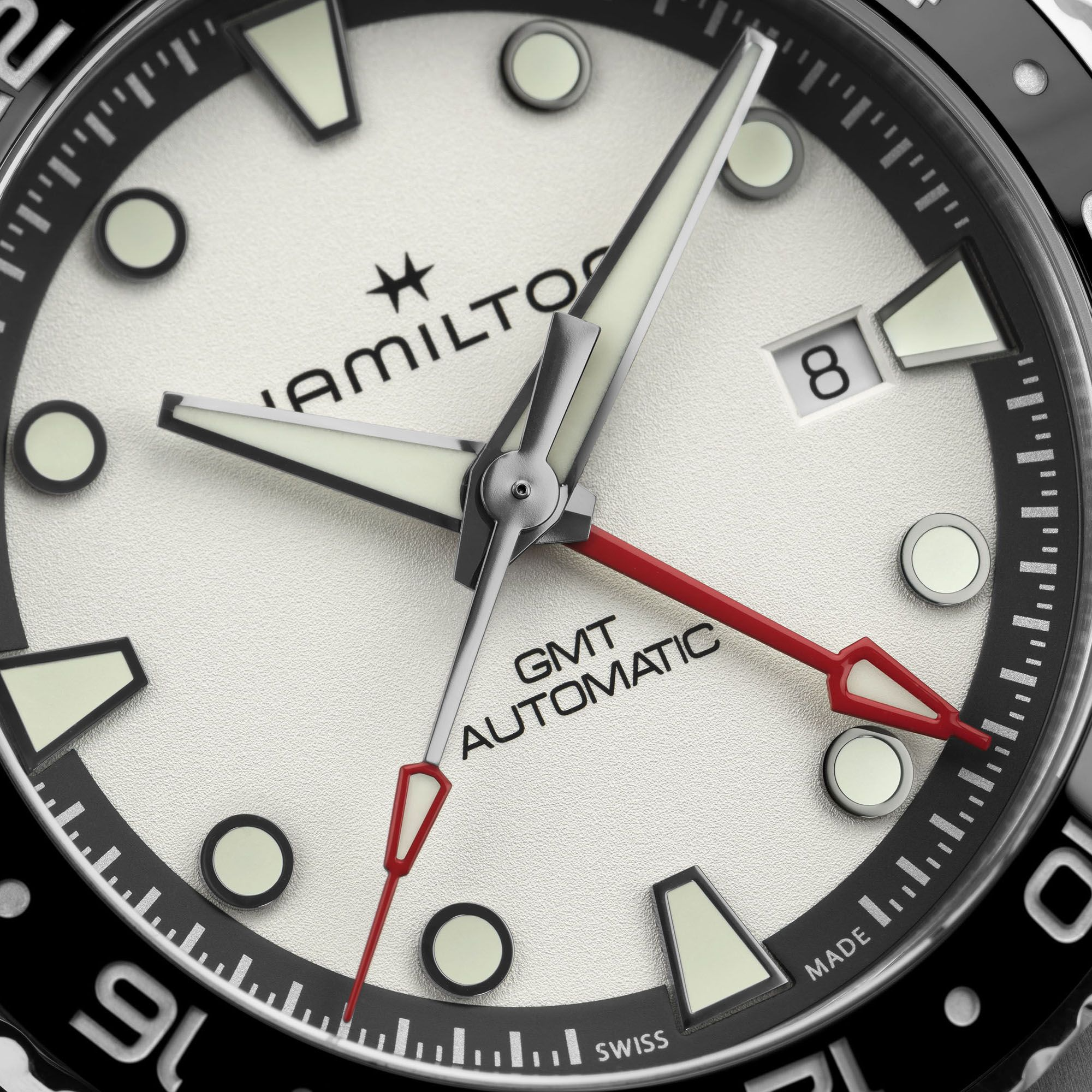 Hamilton Khaki Navy Scuba Automatic GMT 43mm Silver Dial Men's Watch H82555150