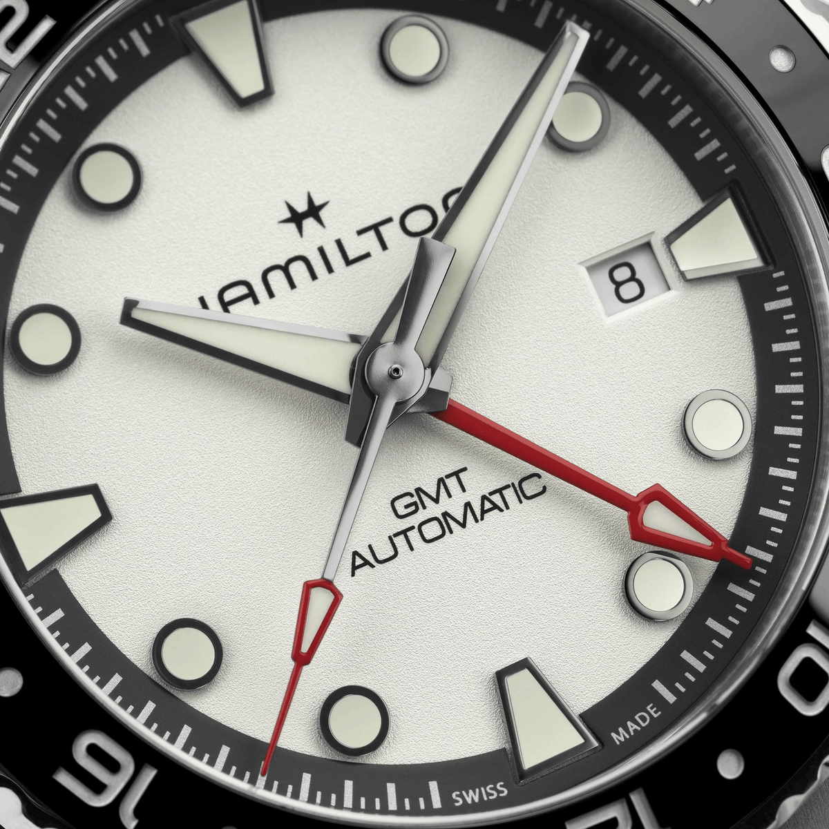 Hamilton Khaki Navy Scuba Automatic GMT 43mm Silver Dial Men's Watch H82555150