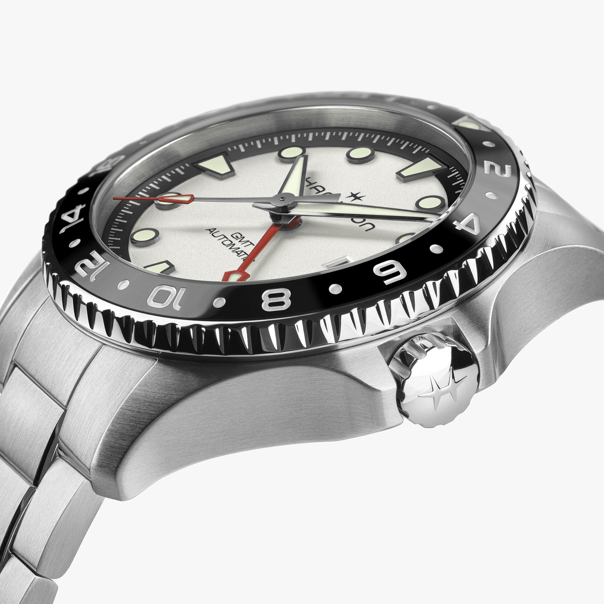 Hamilton Khaki Navy Scuba Automatic GMT 43mm Silver Dial Men's Watch H82555150