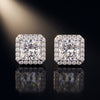 2.25 Carat Lab Grown Diamond Princess Halo Stud Earrings