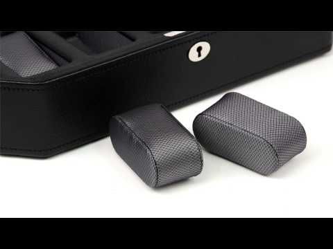 WOLF Windsor 5 Piece Watch Box Black 4583029