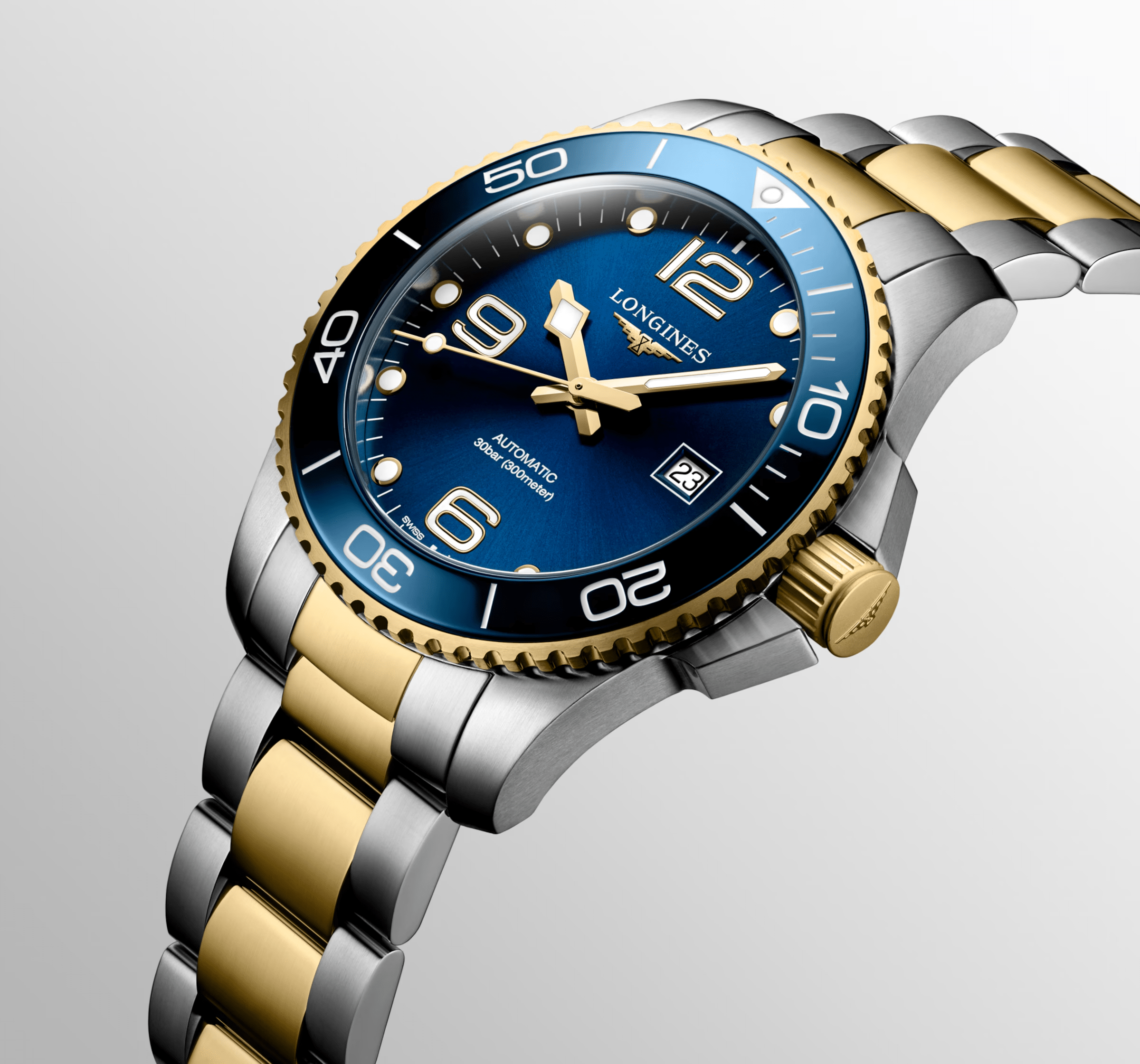 Longines HydroConquest 43mm Blue Dial Two-Tone Steel Men's Watch L37823967