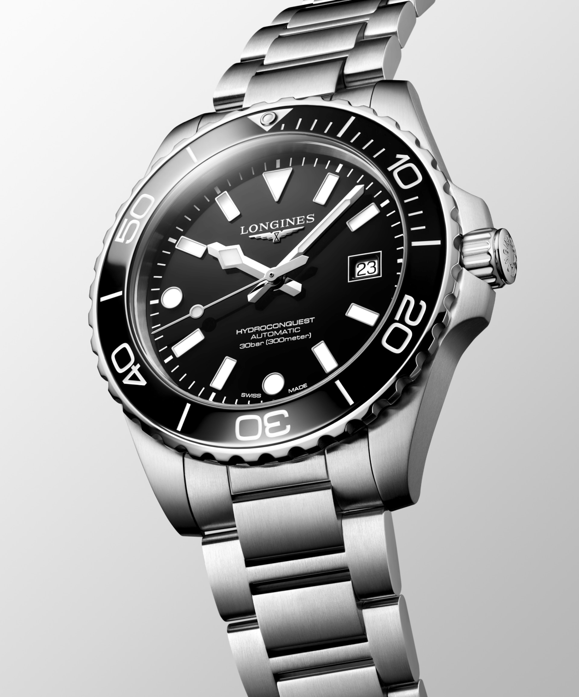 Longines HydroConquest 42mm Black Lacquered Dial Men's Watch L37884566