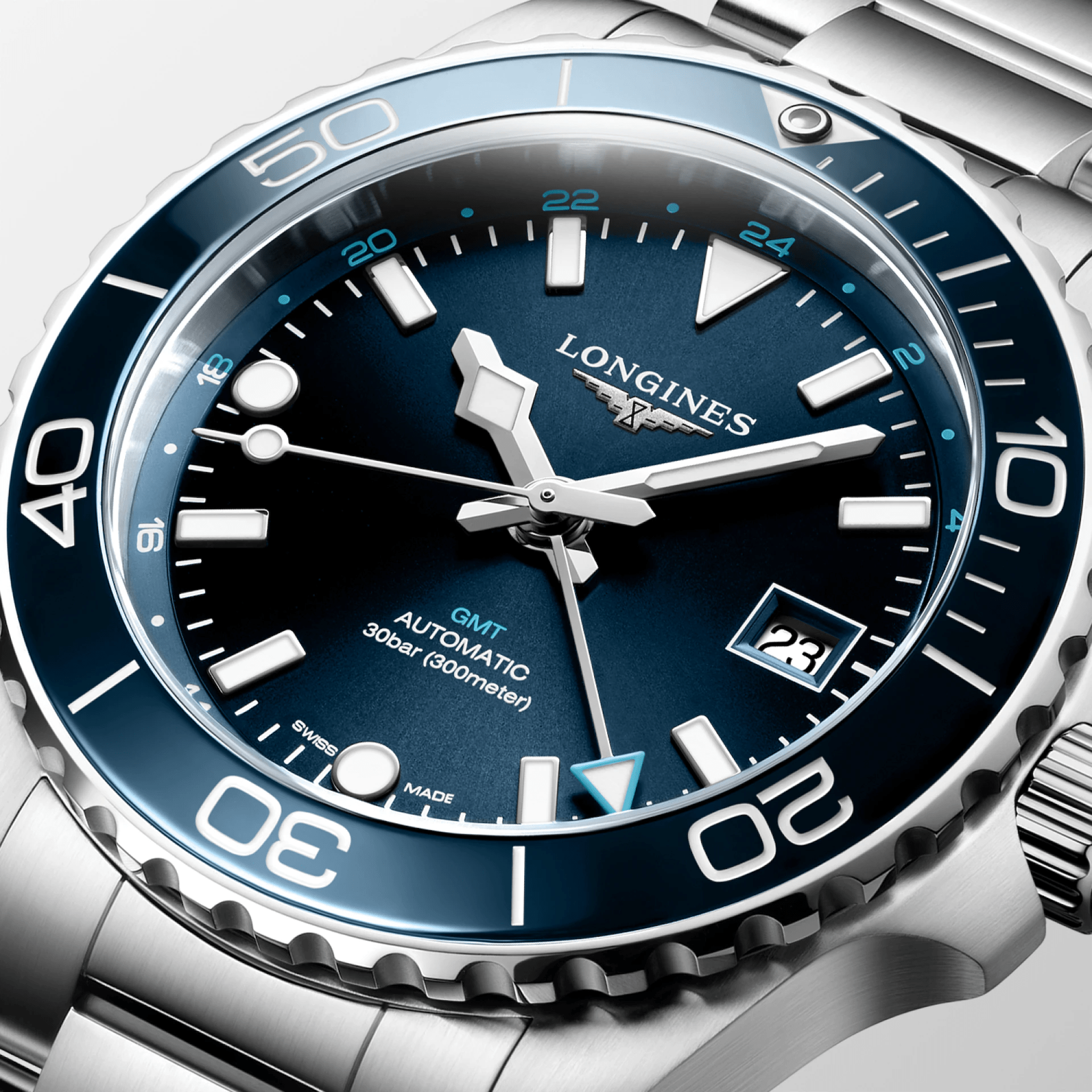 Longines HydroConquest GMT 41mm Blue Dial Steel Men's Watch L37904966