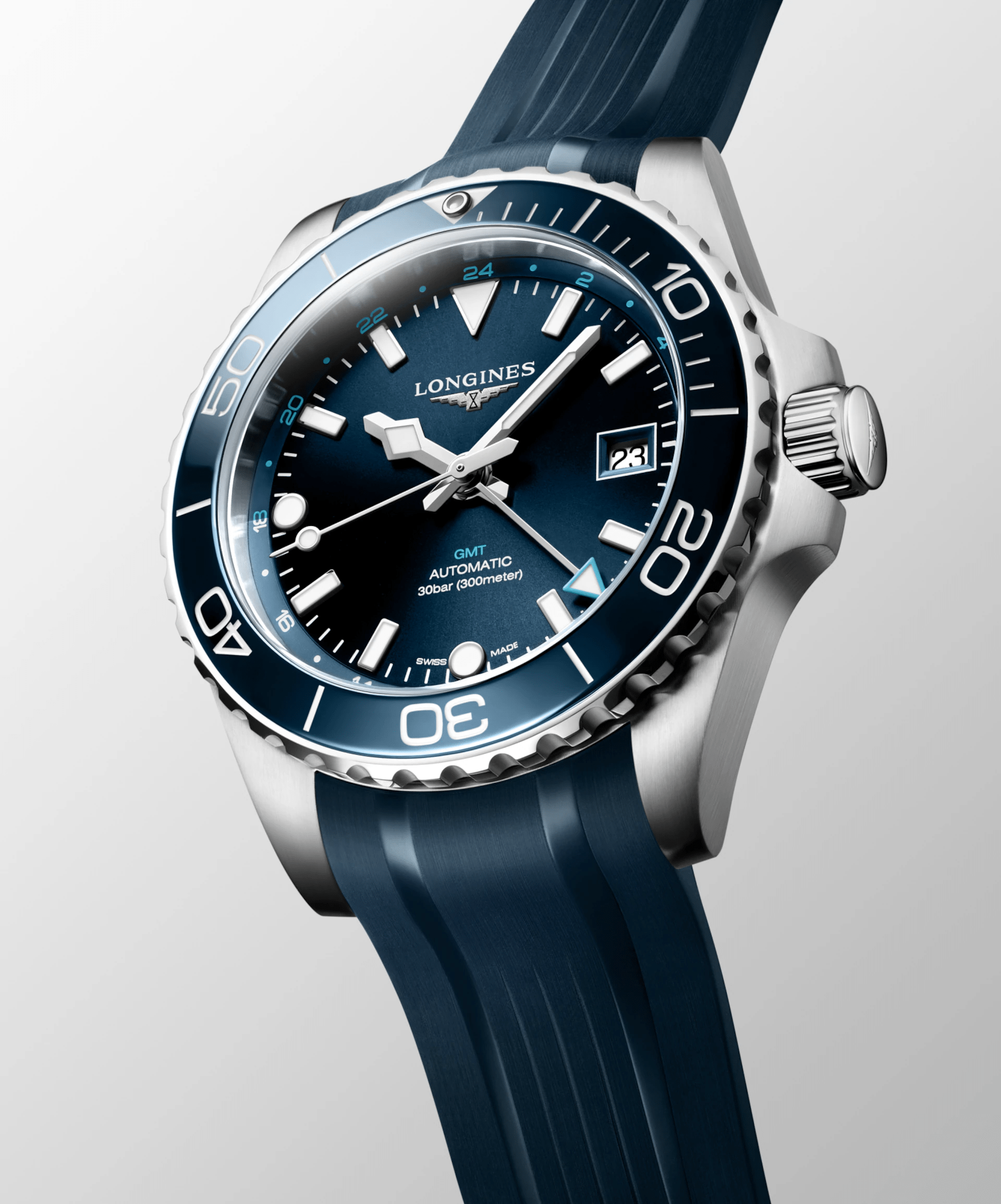 Longines HydroConquest GMT 41mm Blue Rubber Men's Watch L37904969