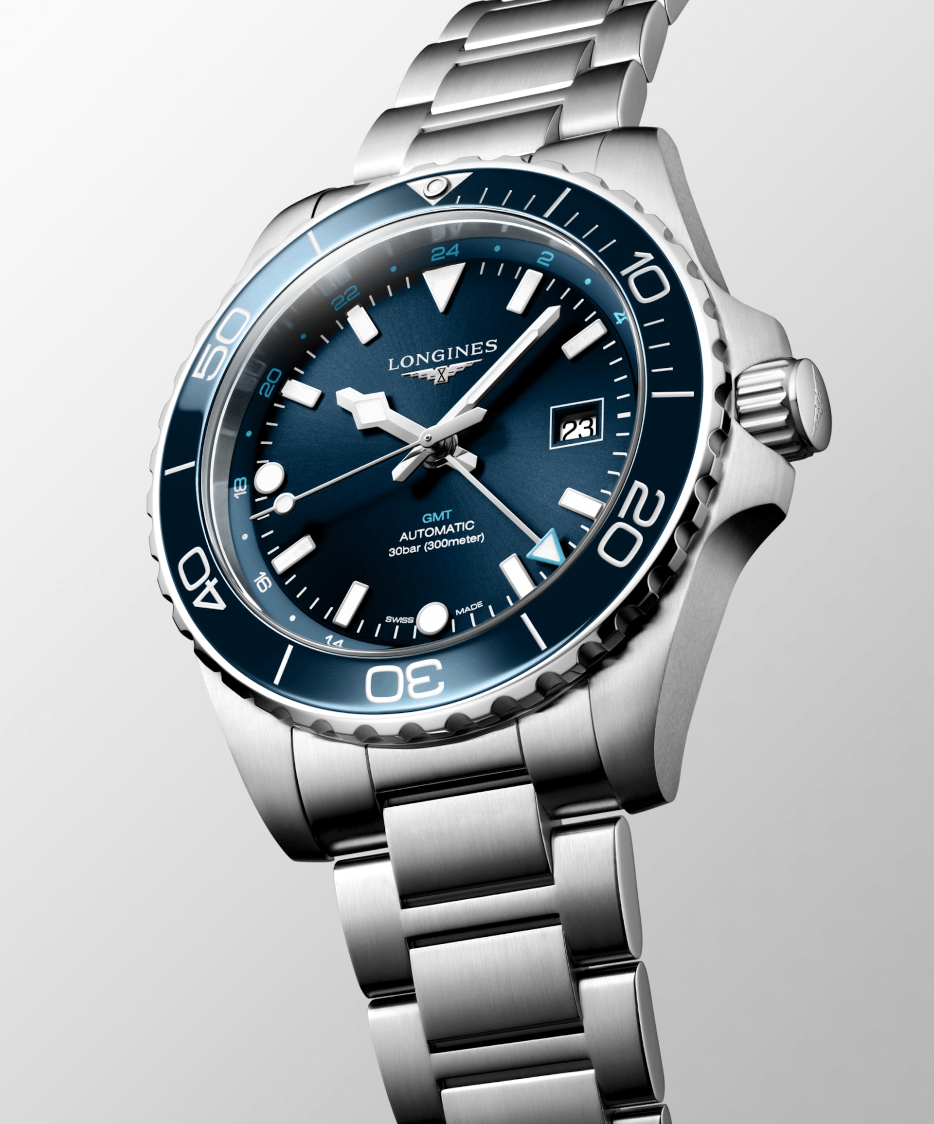 Longines HydroConquest GMT 43mm Blue Dial Steel Men's Watch L38904966