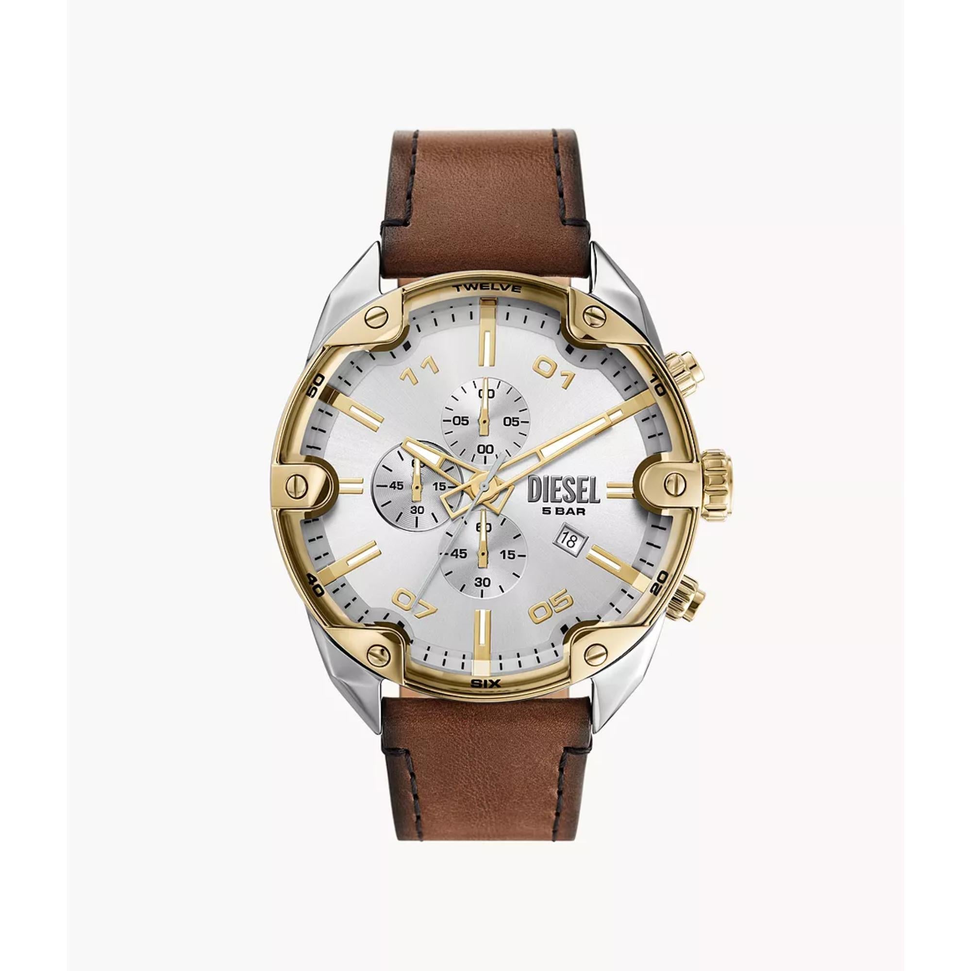 Diesel Spiked 49mm Silver Dial Men's Watch DZ4665