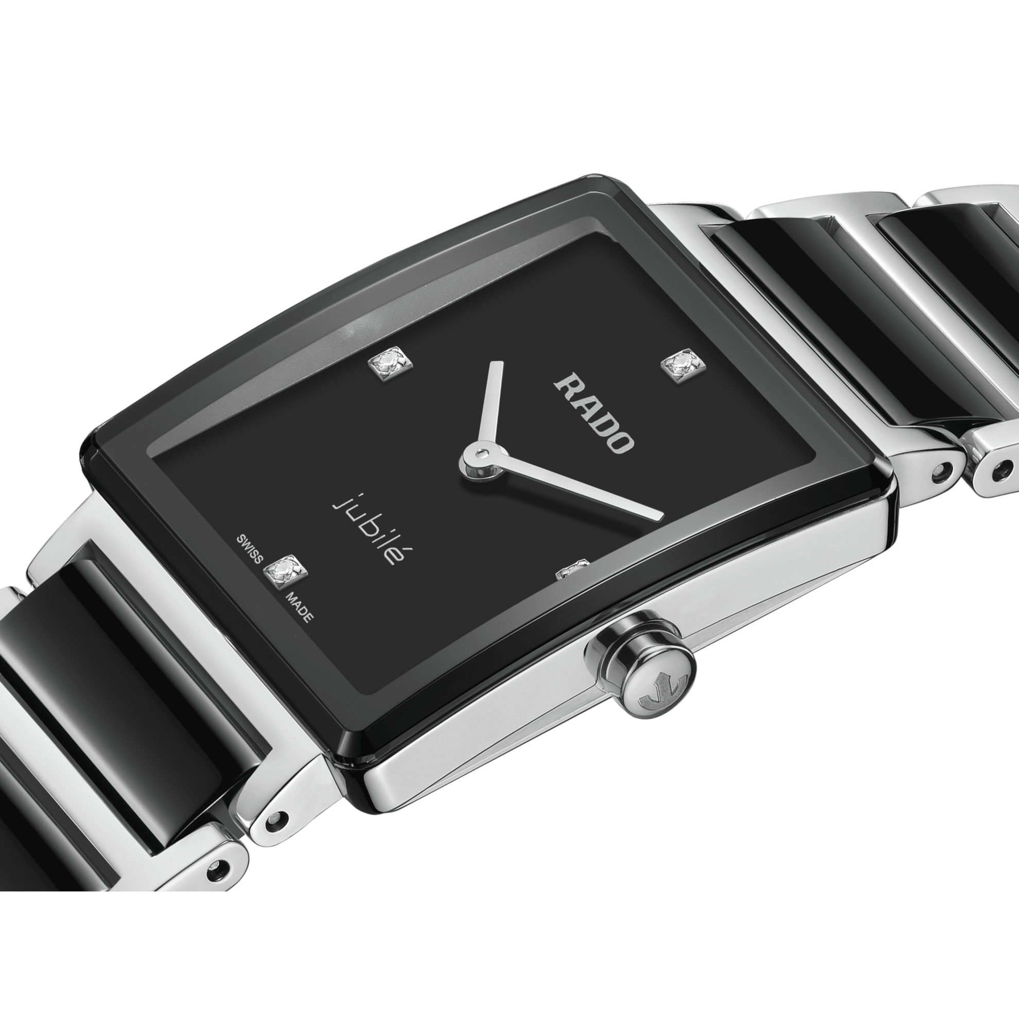 RADO Integral Diamonds 23mm Lacquered Black Dial Women's Watch R20250712