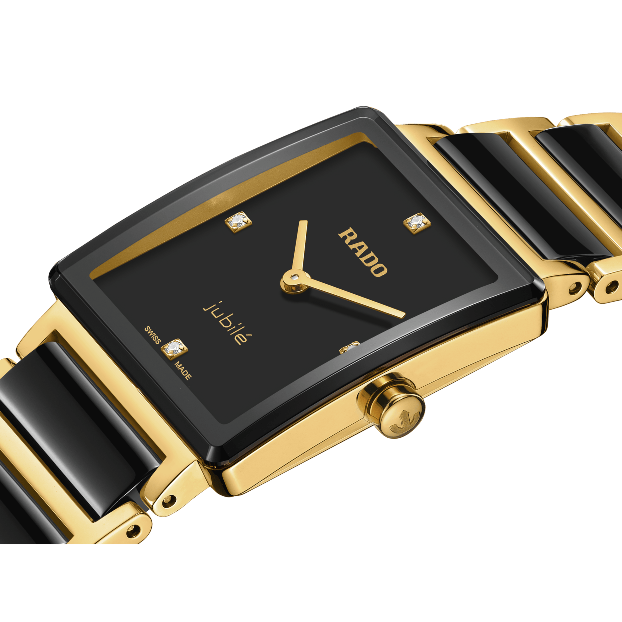 RADO Integral Diamonds 23mm Lacquered Black Dial Women's Watch R20252702